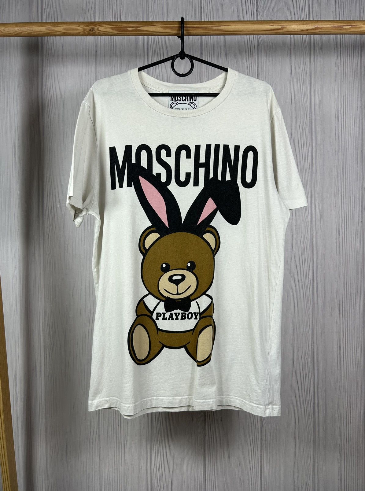 Rare Moschino Couture Playboy Bear T-Shirt US Size 40