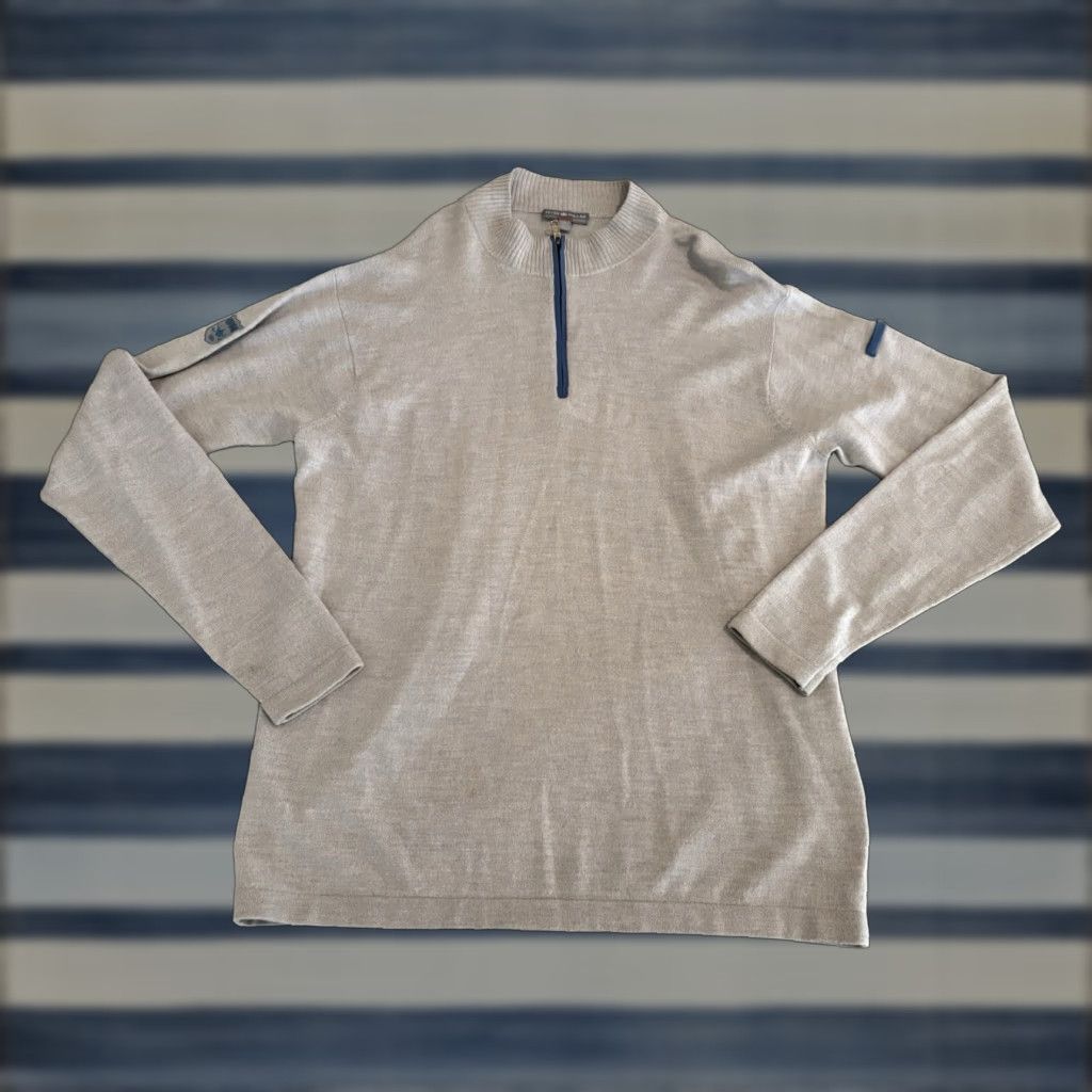 Peter Millar Peter Millar Sweater Pullover XL Mens Wool Gray Golf Merino Wool Quarter Zip Size US XL / EU 56 / 4 - 1 Thumbnail