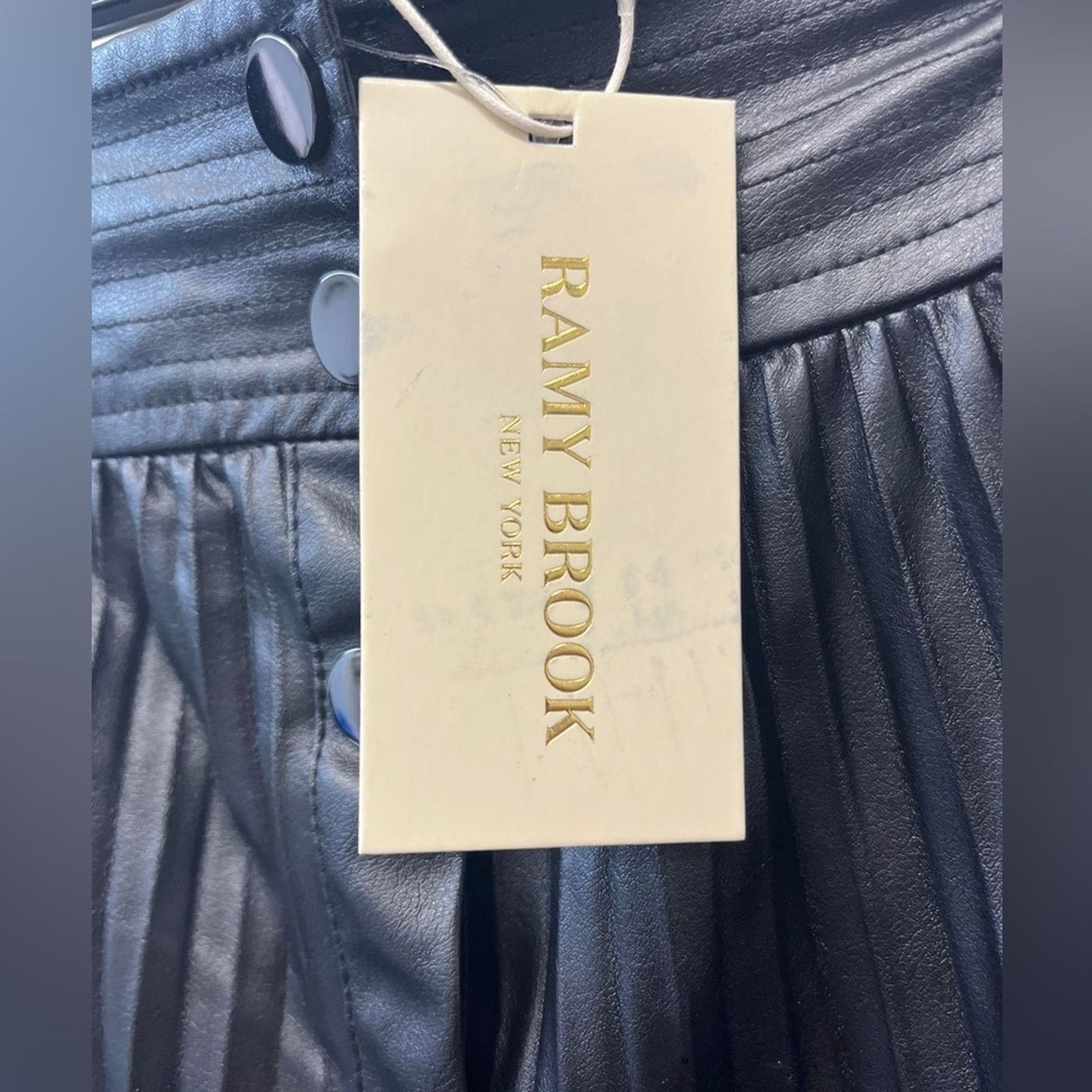 Ramy Brook Ramy Brook Anya Vegan Leather Pleated High Waisted Skirt XS Size 25" / US 0 / IT 36 - 9 Thumbnail