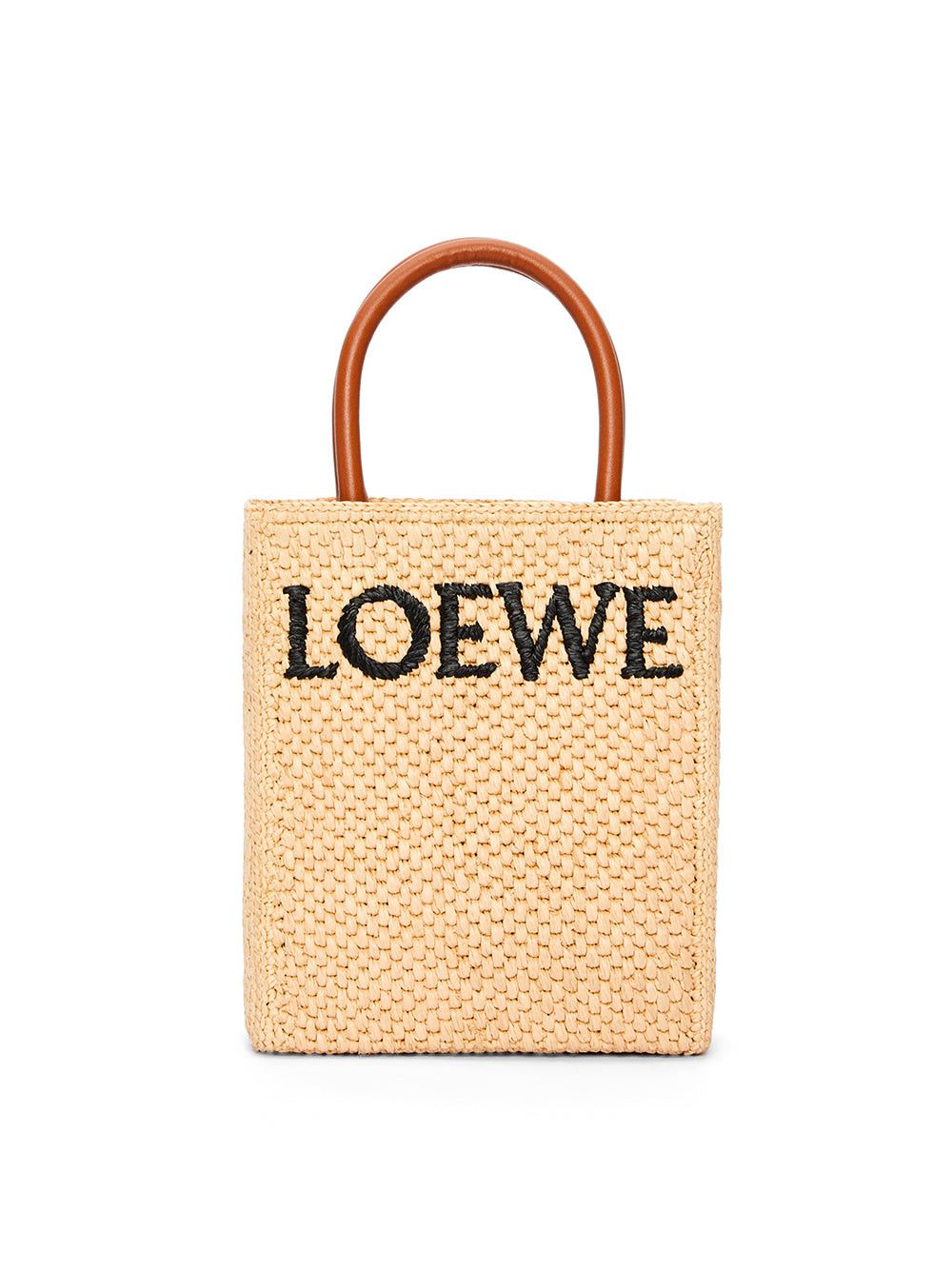 image of Loewe Borsa Standard A5 Tote In Rafia in Black, Women's