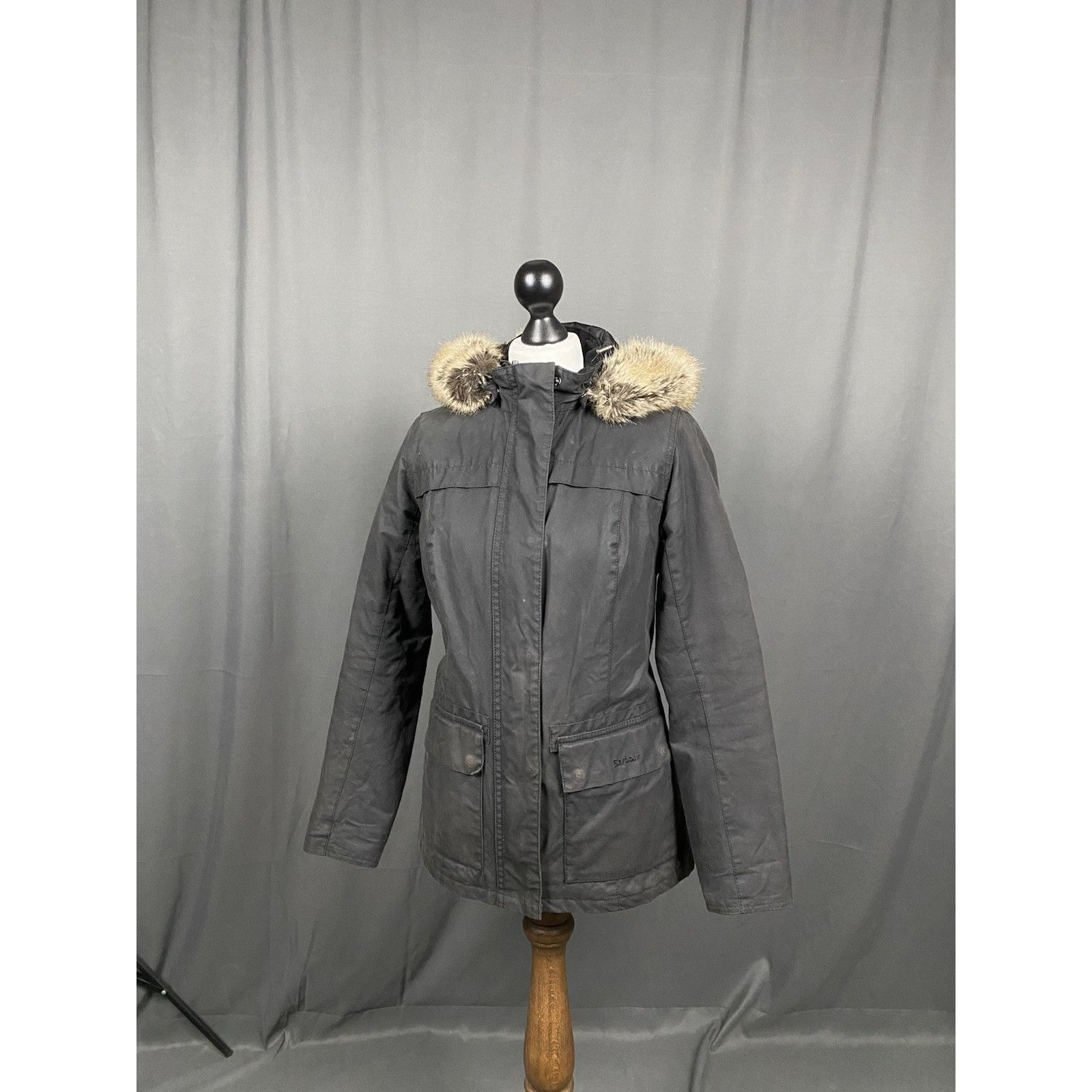 Barbour Barbour Ellen Women's Black Hooded Waxed Parka Jacket Size U Size L / US 10 / IT 46 - 5 Thumbnail
