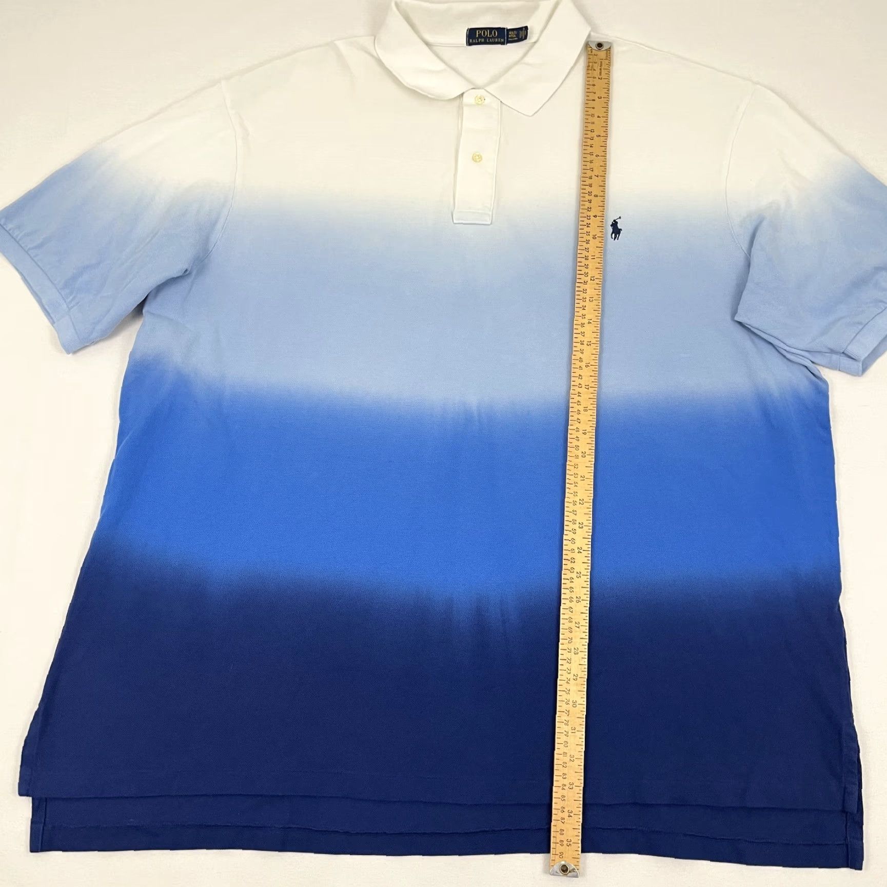 Polo Ralph Lauren VINTAGE Polo Ralph Lauren Polo Shirt Mens 4XLT Blue Ombre Dip Dyed Preppy Pony Golf Size US XXL / EU 58 / 5 - 4 Thumbnail