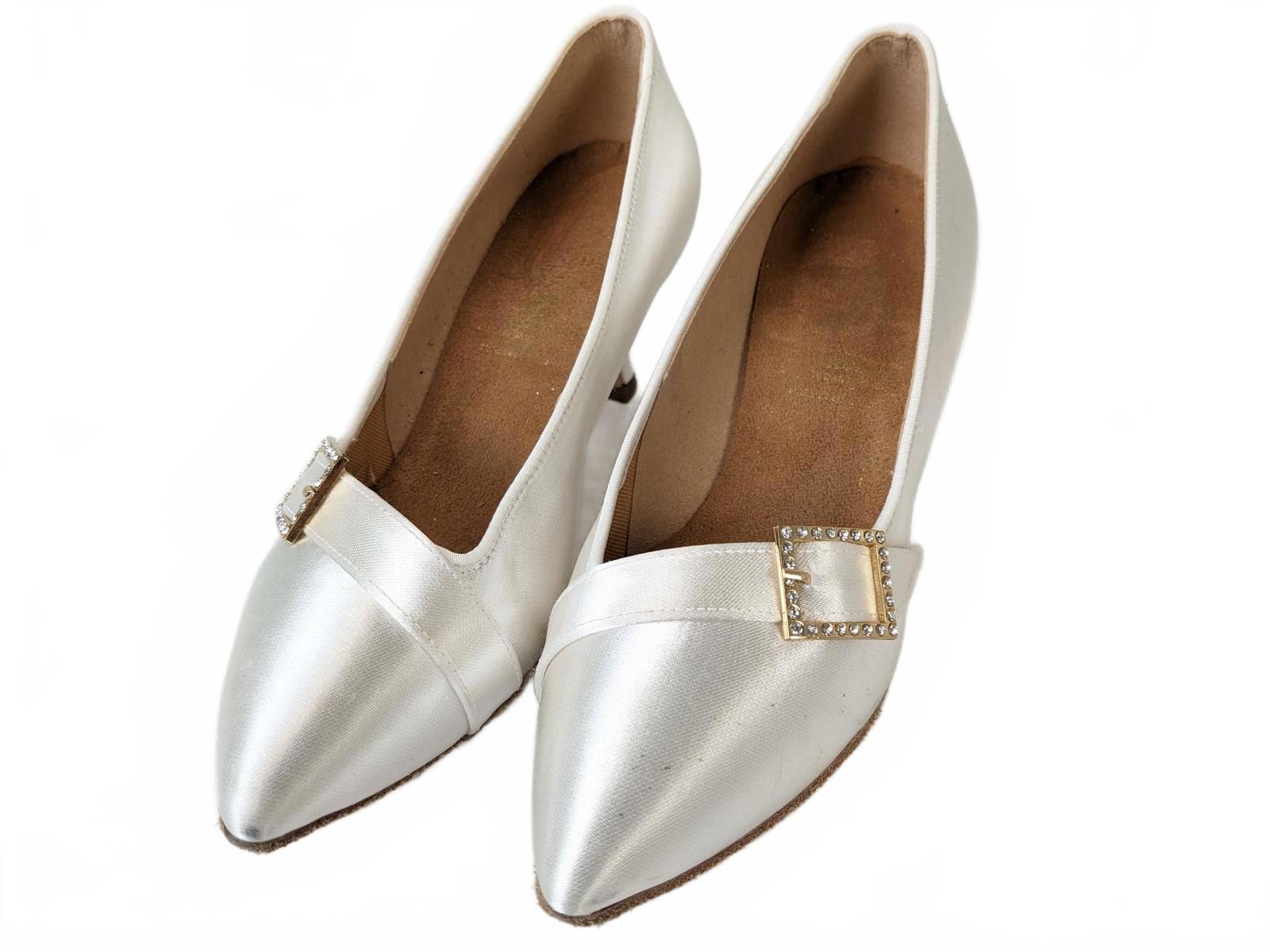 Other SupaDance England 1023 Dance Shoes White Satin Pearl US 4.5 Size US 4.5 / IT 34.5 - 1 Thumbnail