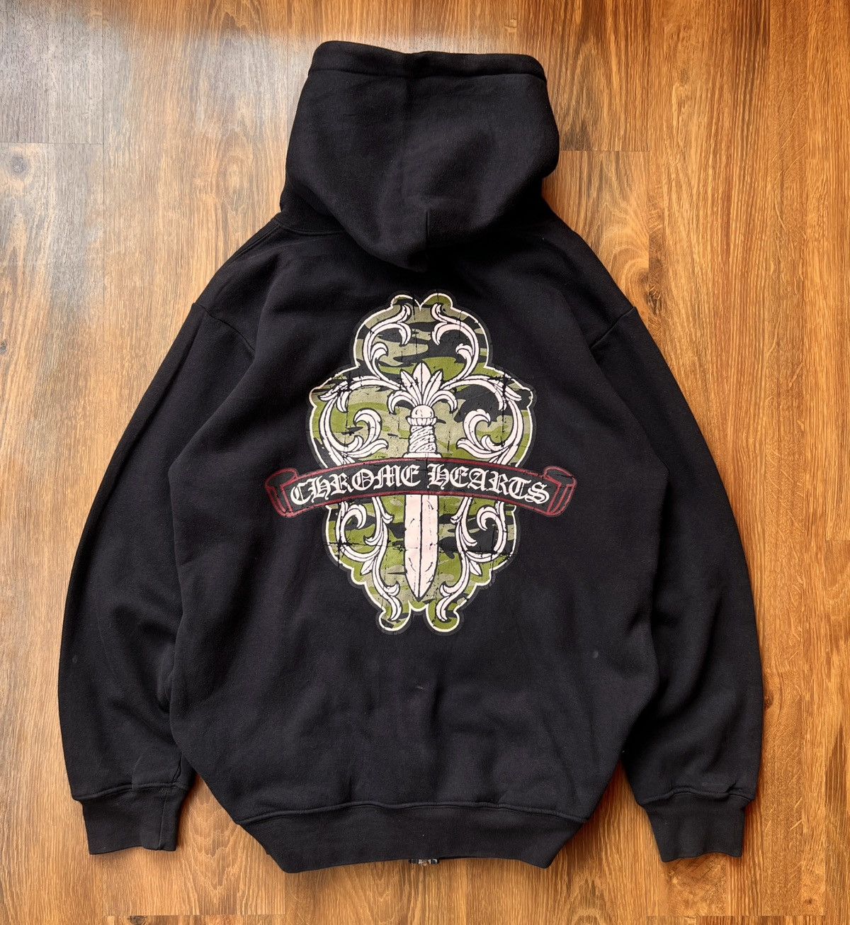 Rare Chrome Hearts Floral Dagger Thermal Zip Up hoodie
