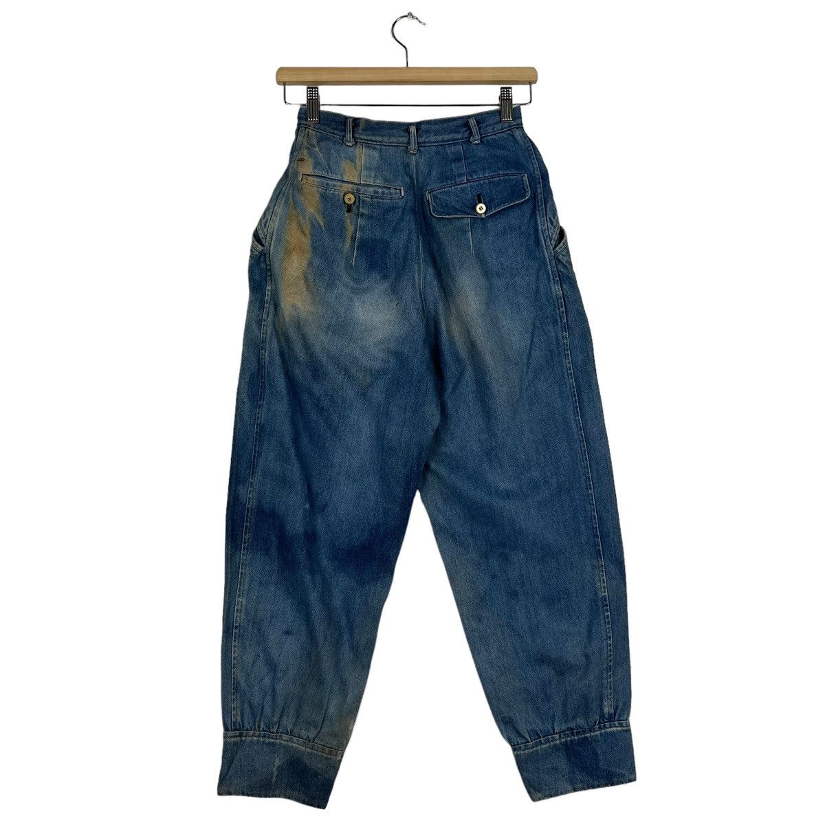 Yohji Yamamoto 🔥 VINTAGE 80s Y's YOHJI YAMAMOTO BAGGY DYED DENIM JEANS Size 26" / US 2 / IT 38 - 7 Thumbnail