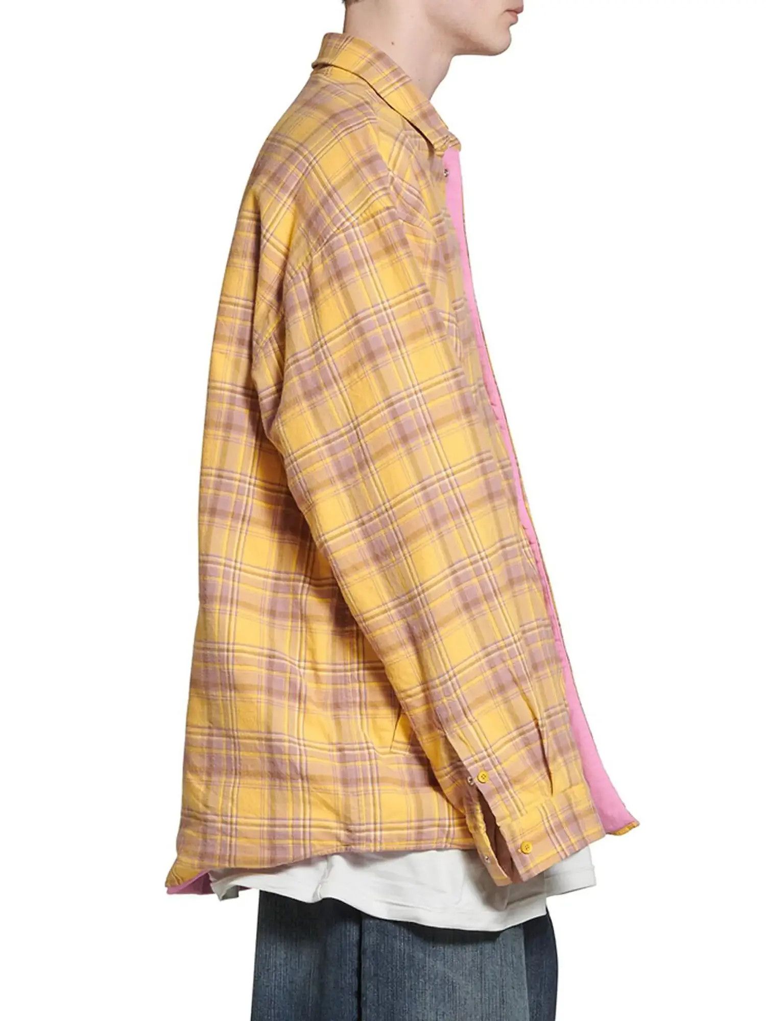 Balenciaga o1w1db10126 Lined Shirt Oversized in Multicolor Size US XL / EU 56 / 4 - 4 Thumbnail