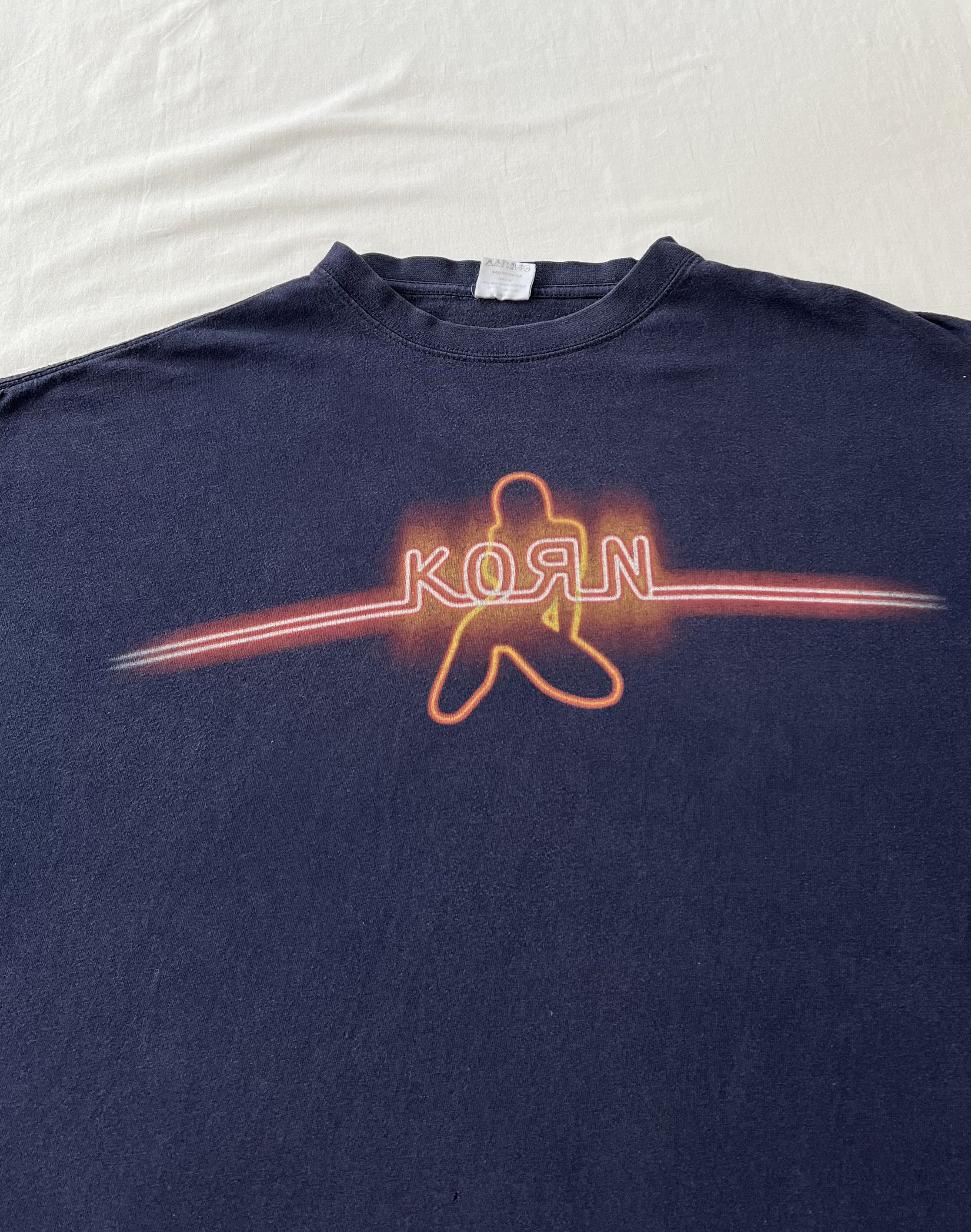 Band Tees Vintage 2000s Korn Neon Stripper Girl Nu Metal Long Sleeve Size US XL / EU 56 / 4 - 4 Thumbnail