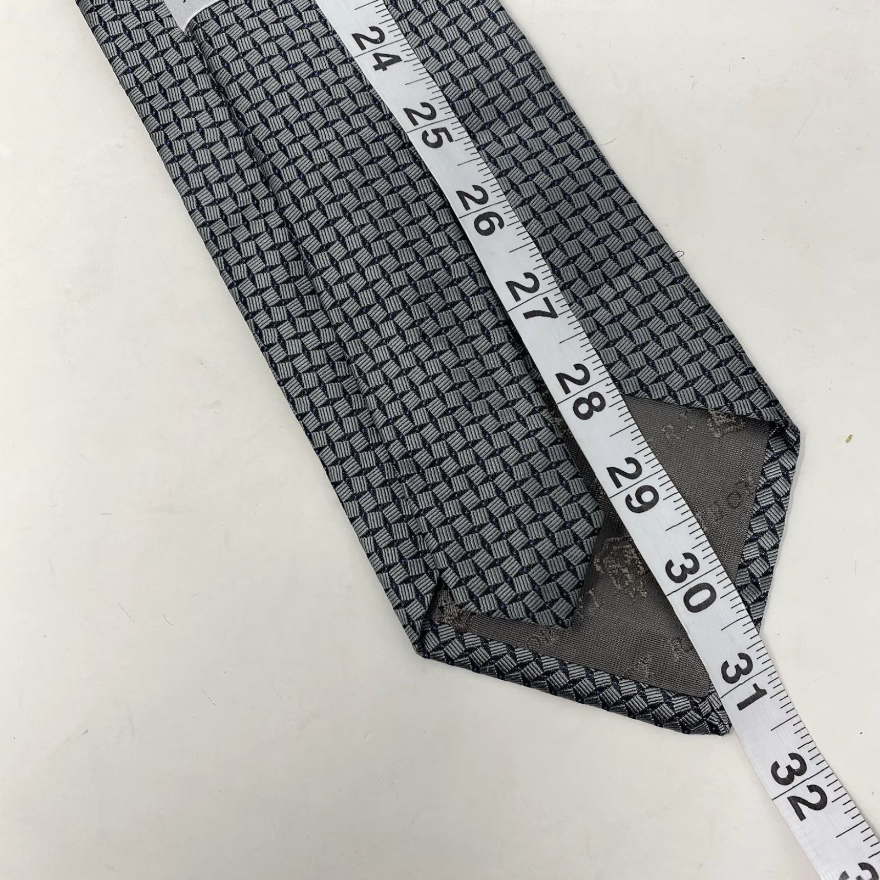 Robert Talbott Robert Talbott Tie Silk Geometric Silver Gray Big & Tall Hand Sewn USA Made Size ONE SIZE - 7 Thumbnail