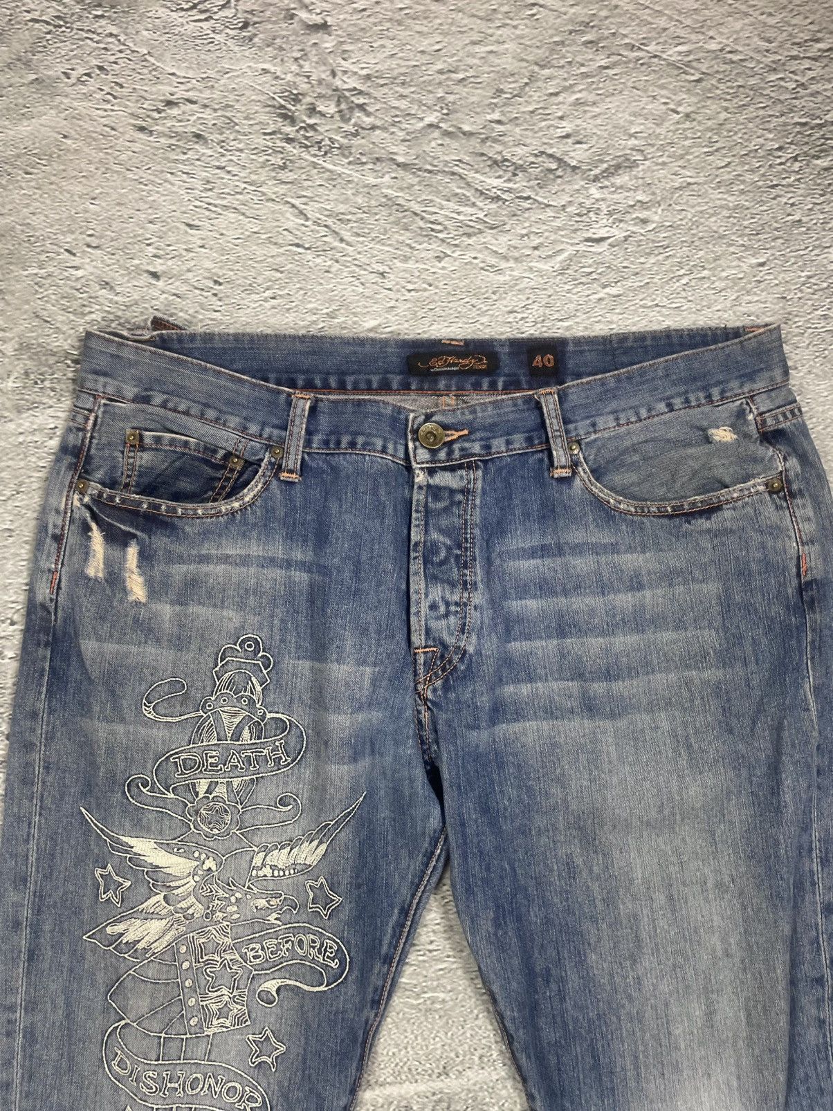Ed Hardy Ed Hardy Christian Audigier vintage jeans big logo pants Size US 40 / EU 56 - 6 Thumbnail