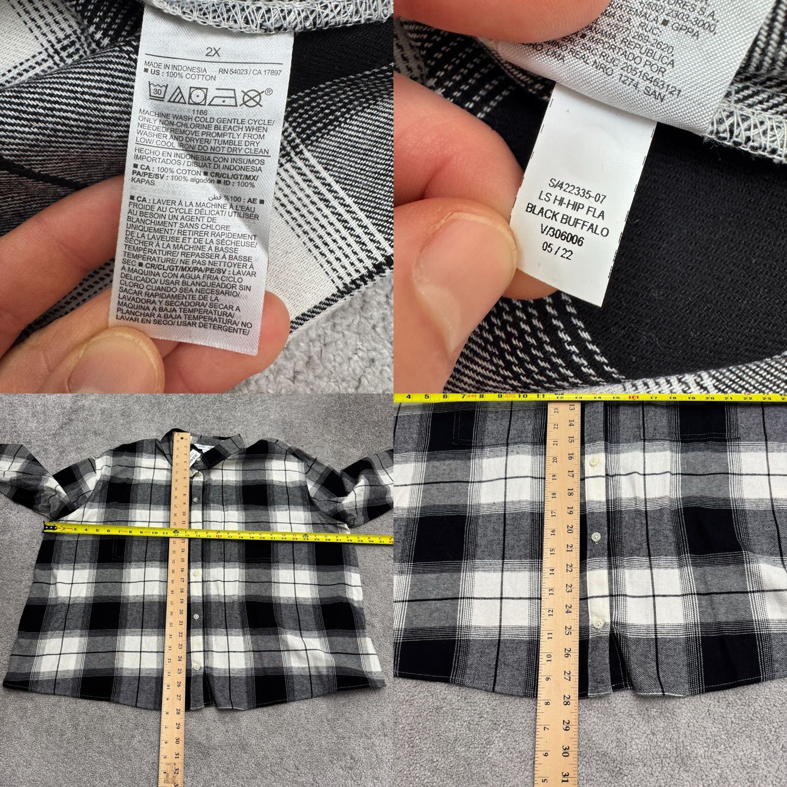 Old Navy VINTAGE Old Navy Shirt Plaid 2XL Black White Buffalo Button-Up Womens Plus Boyfriend Flannel Short Description Size XXL / US 16-18 / IT 52-54 - 8 Thumbnail
