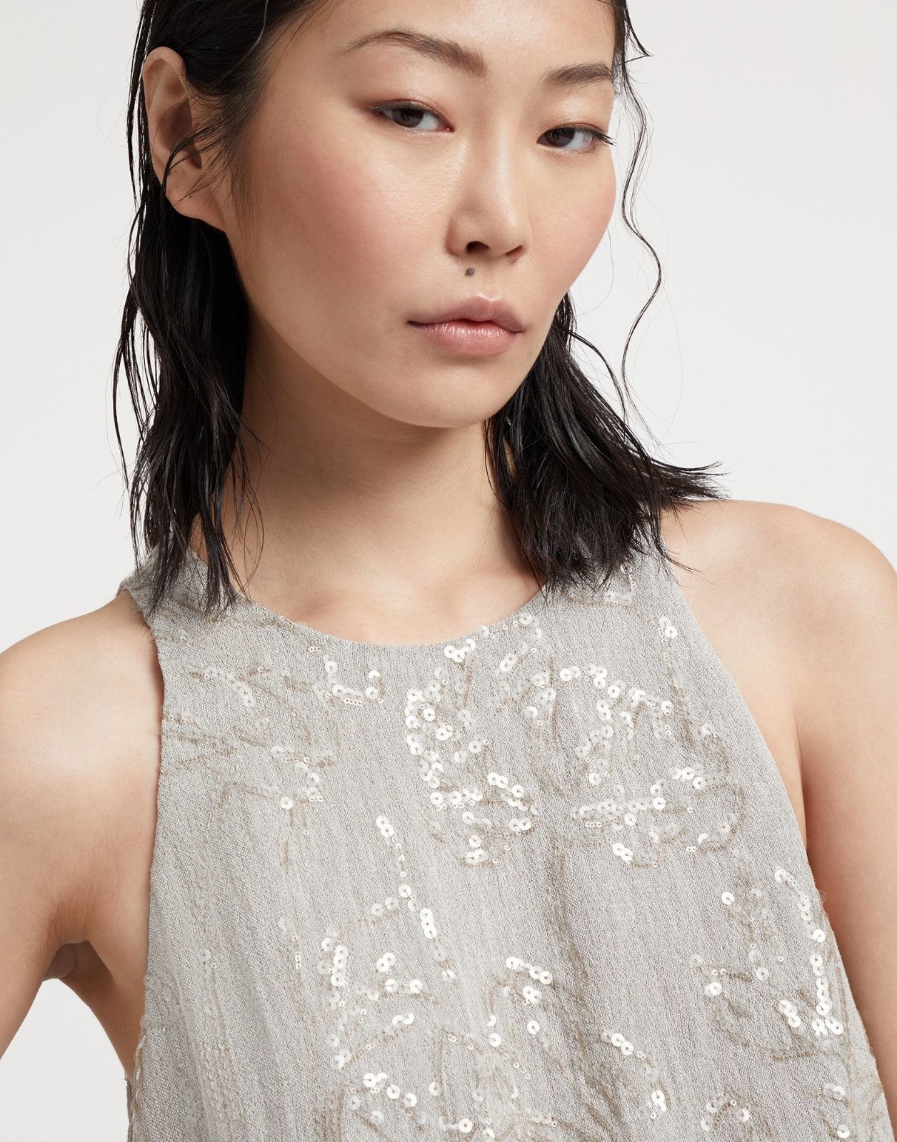 Brunello Cucinelli o1la1rc1a0425 Dress in White Size L / US 10 / IT 46 - 3 Thumbnail