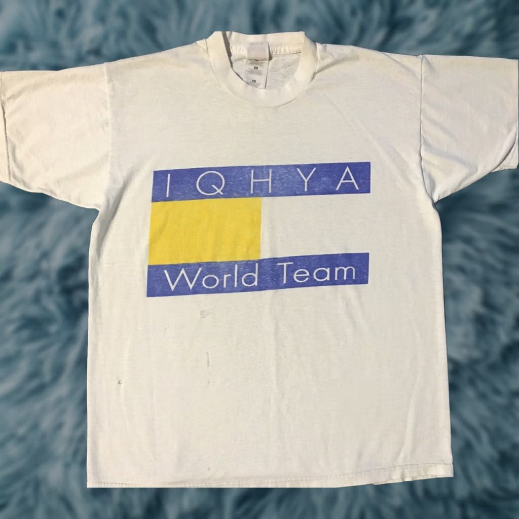 Vintage VINTAGE IQHYA Quarter Horse Racing World Team Tommy Flag faded shirt M White Cowboy Grunge Rap Mens Shirt Size US M / EU 48-50 / 2 - 1 Thumbnail