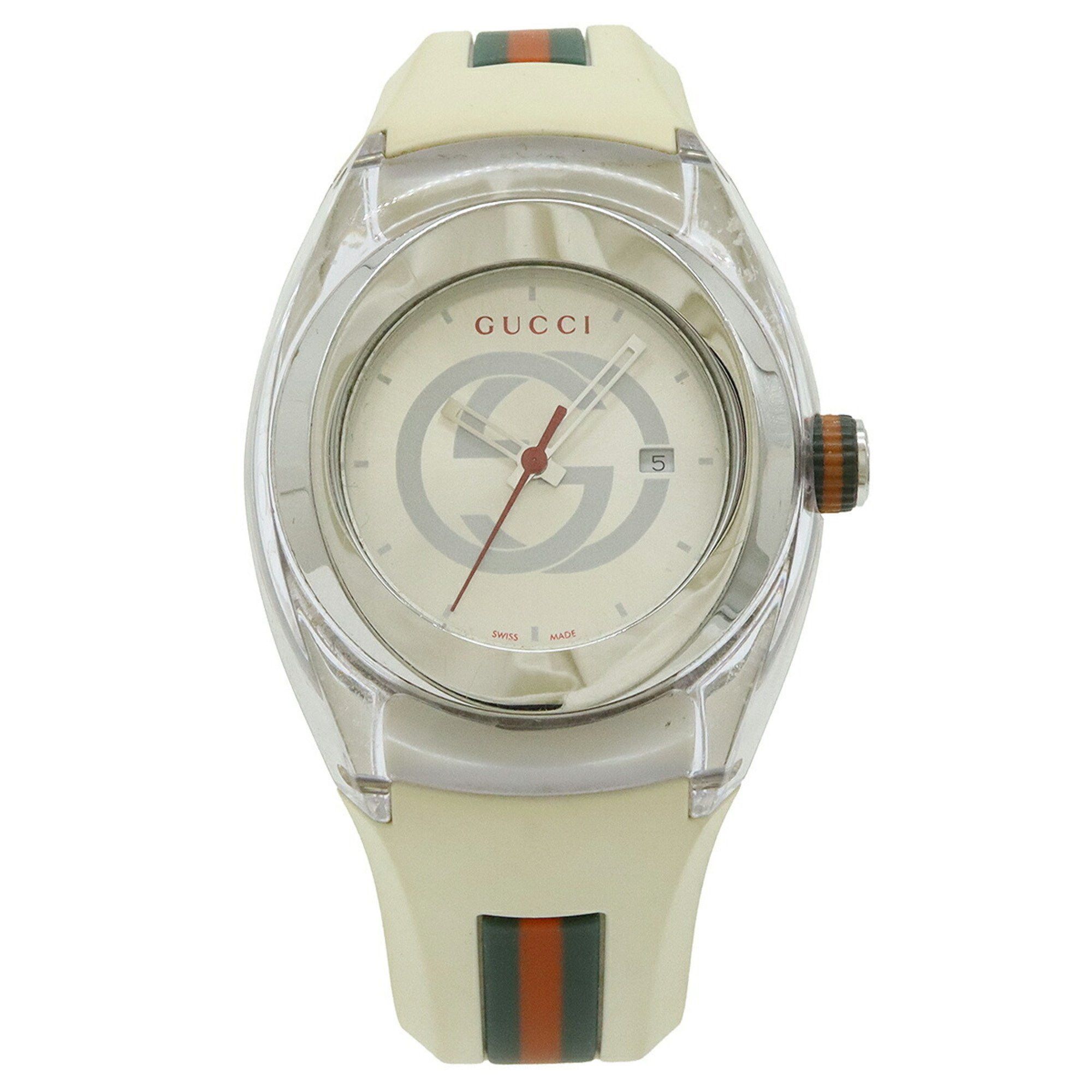 アクセサリー GUCCI Logo Red Patent Silver Bangle 836244_IAAE5_8179_001_100_0016