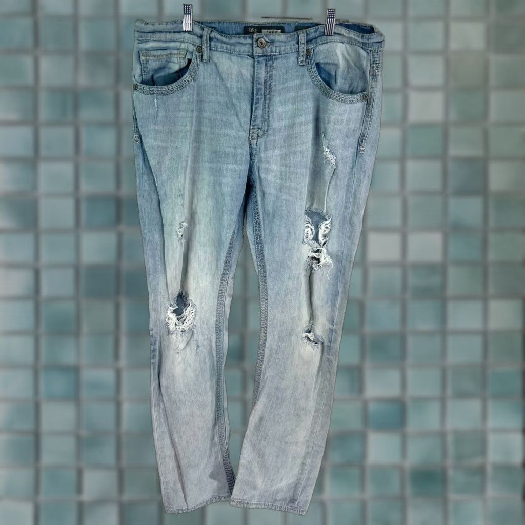 Vintage Buckle BKE Jake Men's Straight Leg Denim Jeans Size 38L Blue Distressed 34x38 Size US 38 / EU 54 - 1 Thumbnail
