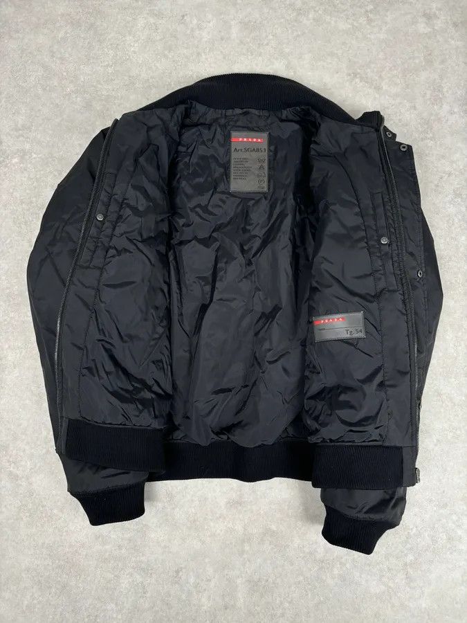 Prada AW2007 Prada Black Nylon Linea Rossa Bomber Jacket Size US L / EU 52-54 / 3 - 7 Thumbnail