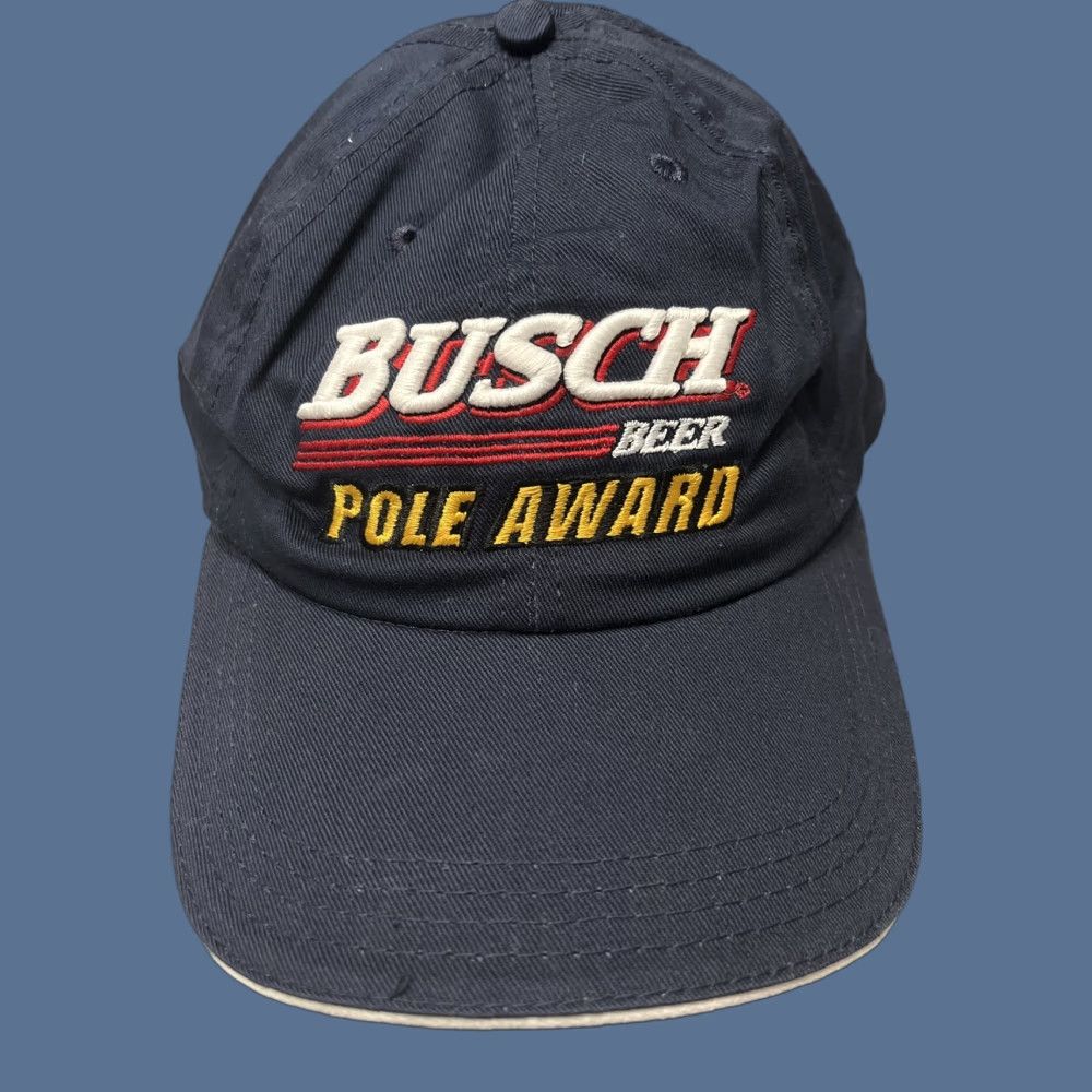 NASCAR VINTAGE Nascar Busch Beer Pole Award Hat Cap Size ONE SIZE - 1 Thumbnail