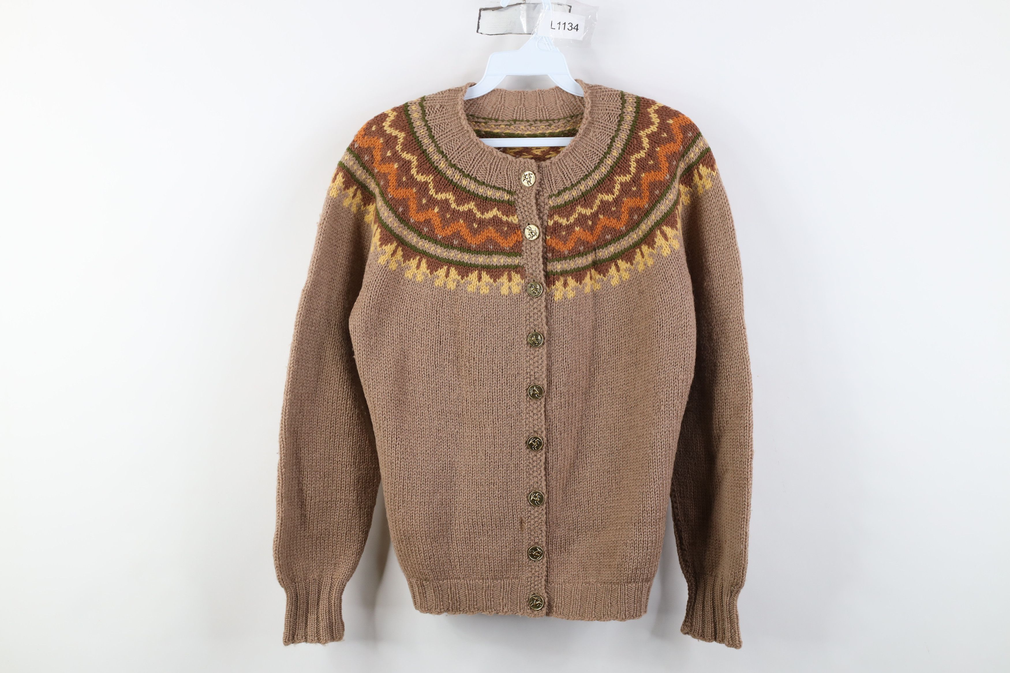 Vintage Vintage 70s Mid Century Modern MCM Fair Isle Sweater Size M / US 6-8 / IT 42-44 - 1 Thumbnail