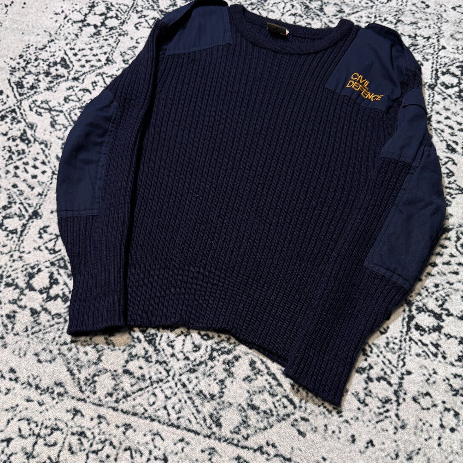 Vintage Vintage Blue Navy Wool Sweater Size L Plissed Civil Defence Size US L / EU 52-54 / 3 - 10 Thumbnail