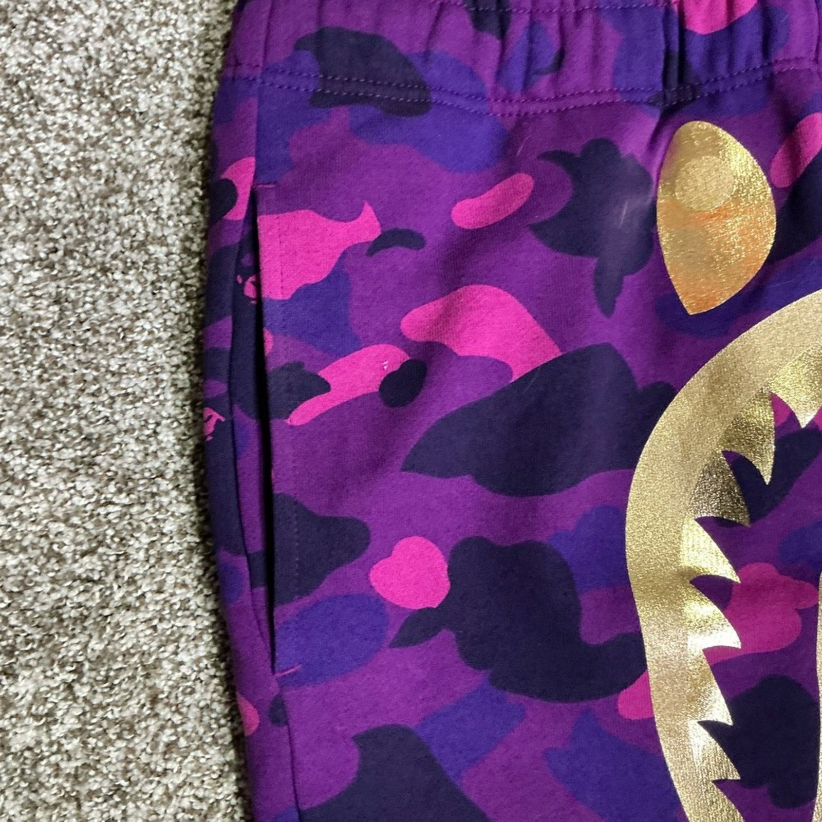 Bape Bape Purple Color Camo Shark Sweat Pants Men’s Med New Size US 34 / EU 50 - 6 Thumbnail