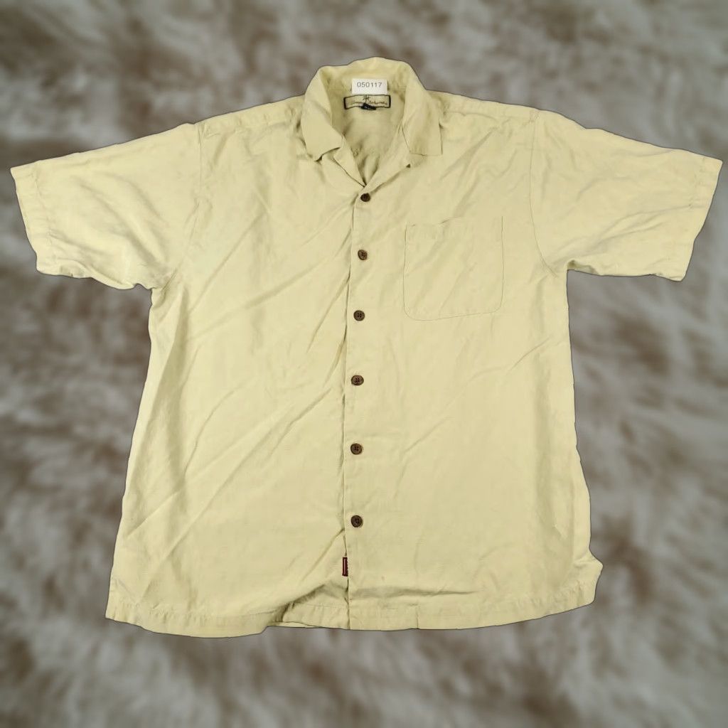 Tommy Bahama Tommy Bahama Shirt Mens Medium Yellow Hawaiian Button Up Short Sleeve Size US M / EU 48-50 / 2 - 1 Thumbnail
