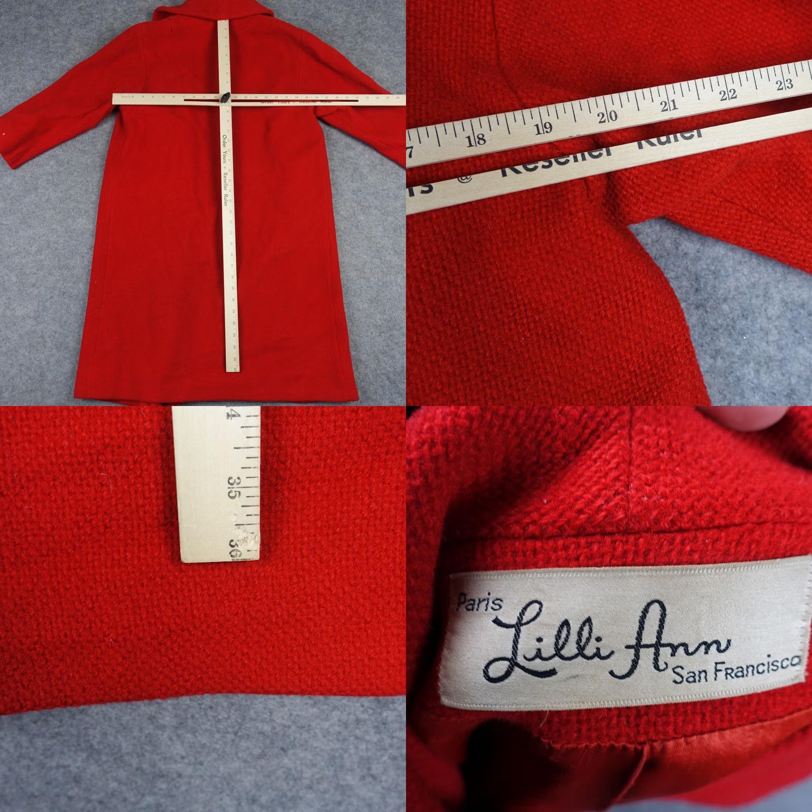 Vintage VINTAGE Lilli Ann Coat Womens Large Red Wool Overcoat 50s Paris San Francisco Size L / US 10 / IT 46 - 11 Thumbnail