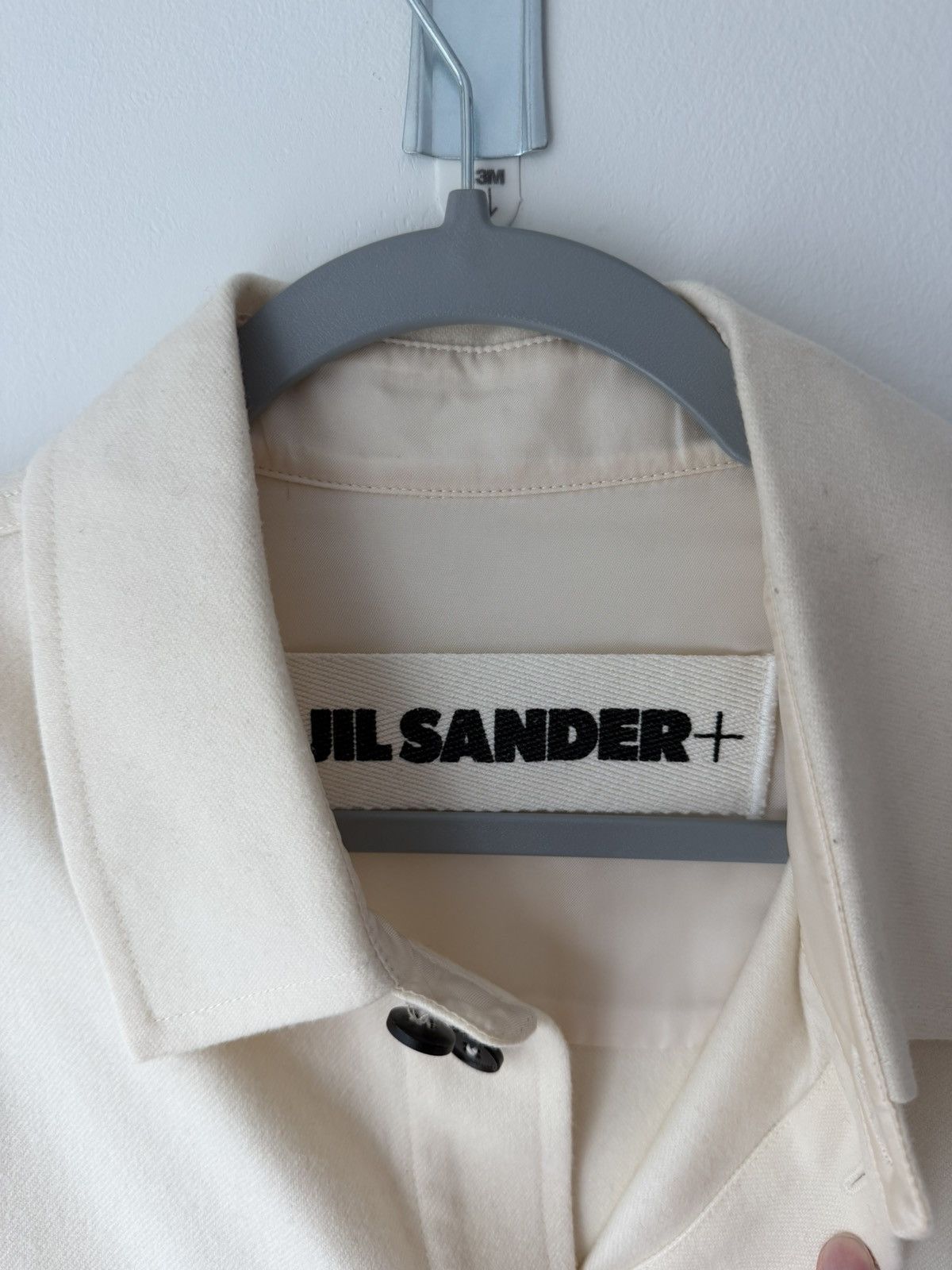 Jil Sander Jil Sander Cream Wool Shirt Size US L / EU 52-54 / 3 - 2 Thumbnail