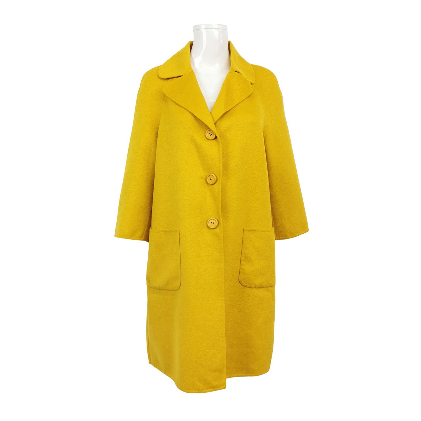 Prada Prada Wool Blend Mustard Long Coat 0079 Size US L / EU 52-54 / 3 - 1 Thumbnail