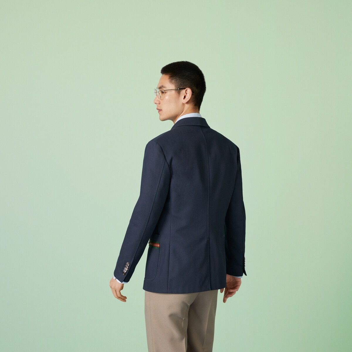 Gucci o1loc1c0226 751155 Cotton Formal Jacket With Web Detail Size US S / EU 44-46 / 1 - 6 Thumbnail