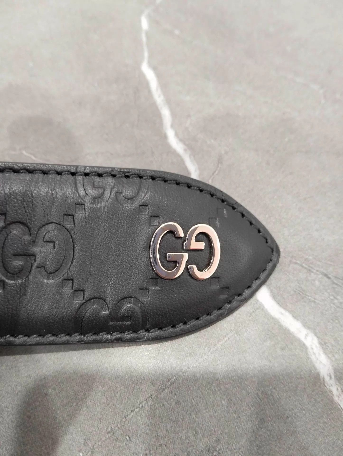 Gucci GUCCI Classic Black Printed Pin Buckle Belt 90cm Size ONE SIZE - 7 Thumbnail