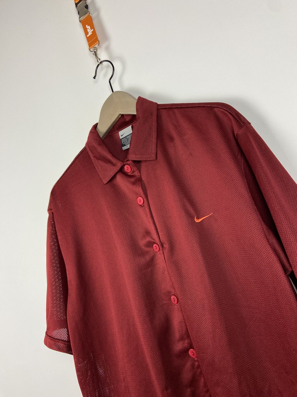 Nike × Vintage Vintage Nike Button-Up Y2k Mens Logo Short Sleeve Shirt RARE Size US M / EU 48-50 / 2 - 9 Thumbnail