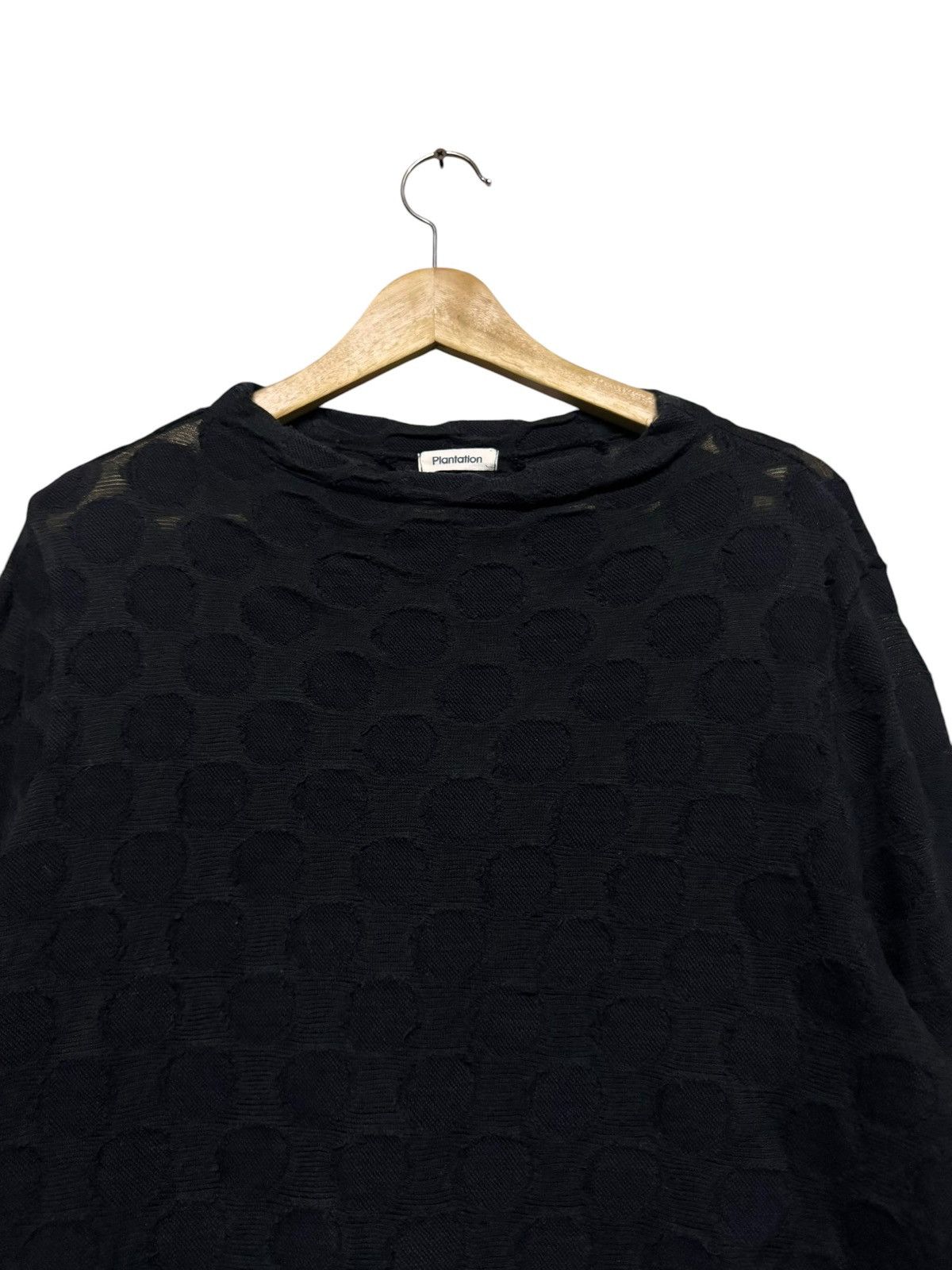 Issey Miyake Vtg💥Plantation Issey Miyake Polkadot Textured Mesh L/s Shirt Size US M / EU 48-50 / 2 - 6 Thumbnail