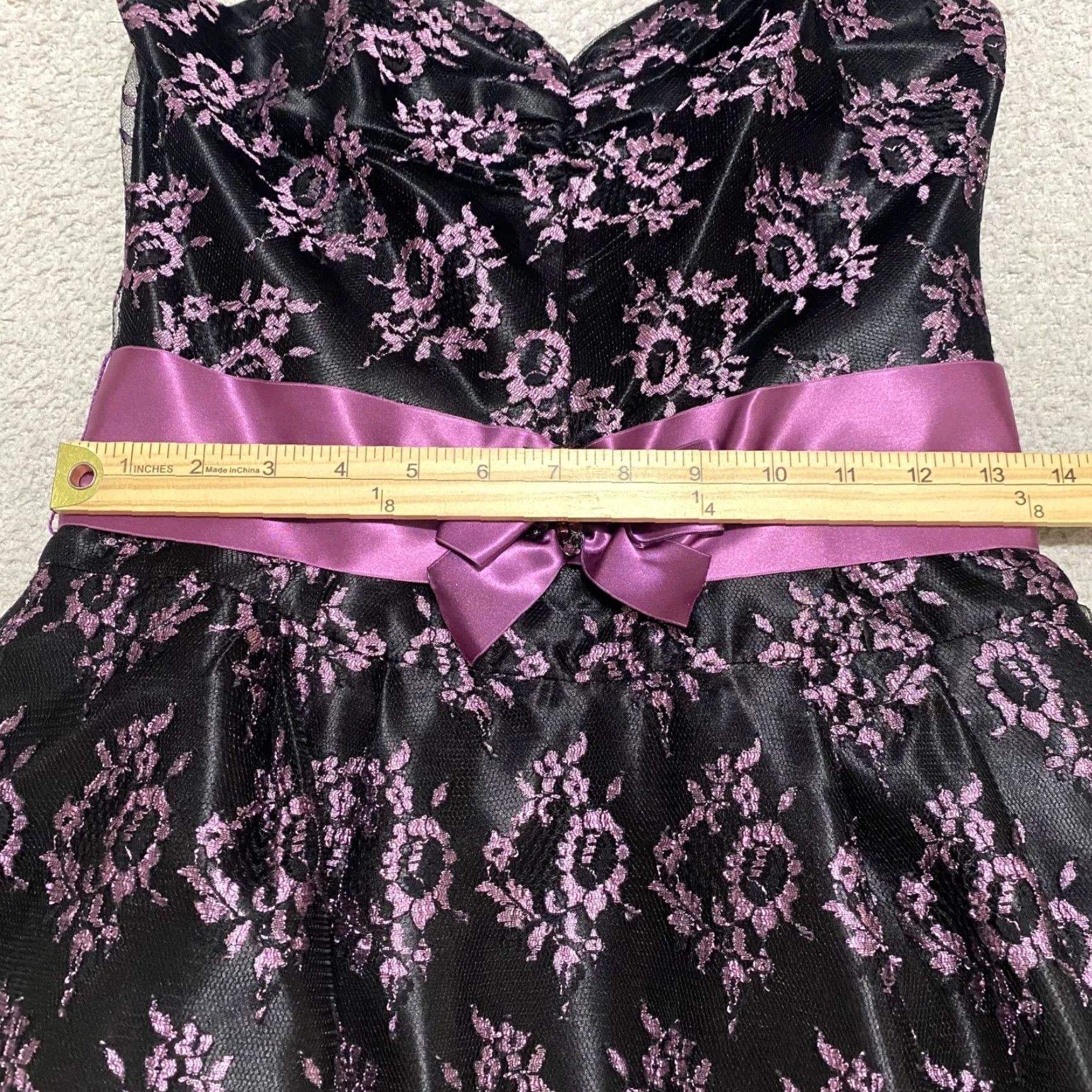 Jessica McClintock Jessica McClintock Gunne Sax Dress Womens sz 7 Black Geometric Strapless Ribbon Size M / US 6-8 / IT 42-44 - 6 Thumbnail