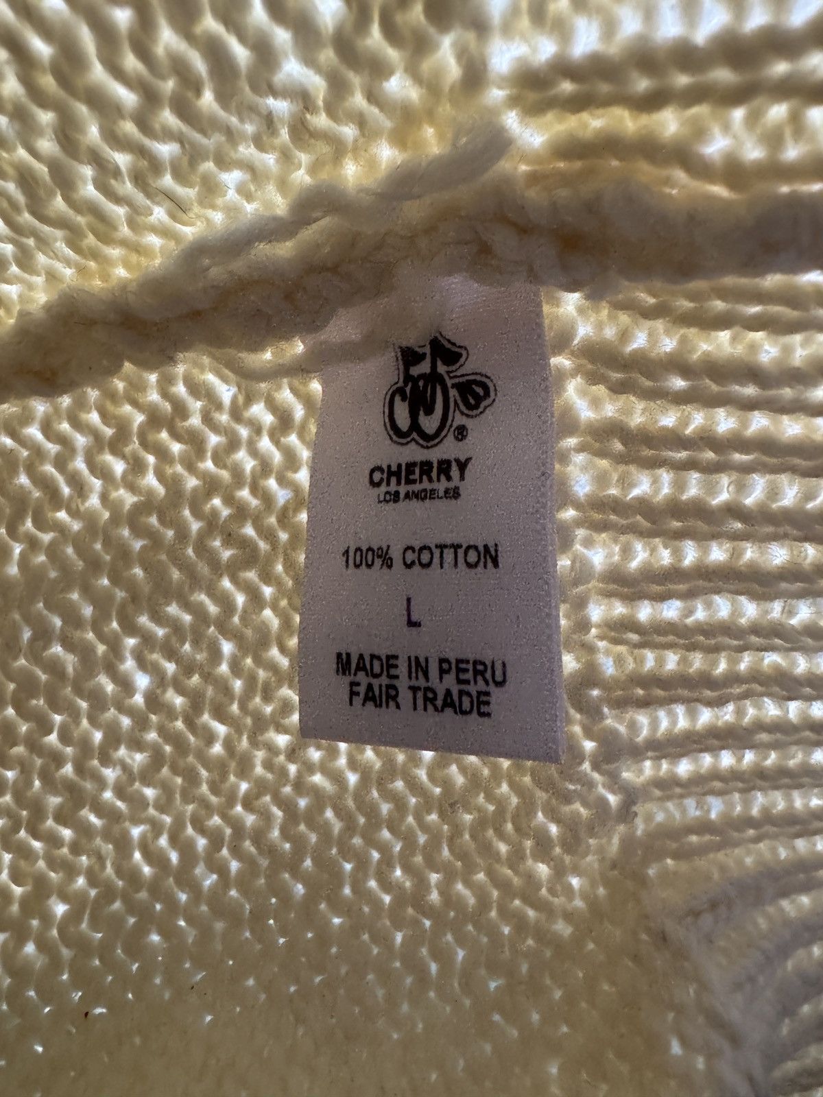 Cherry LA Cream Cardigan Sweater Size L / US 10 / IT 46 - 3 Thumbnail