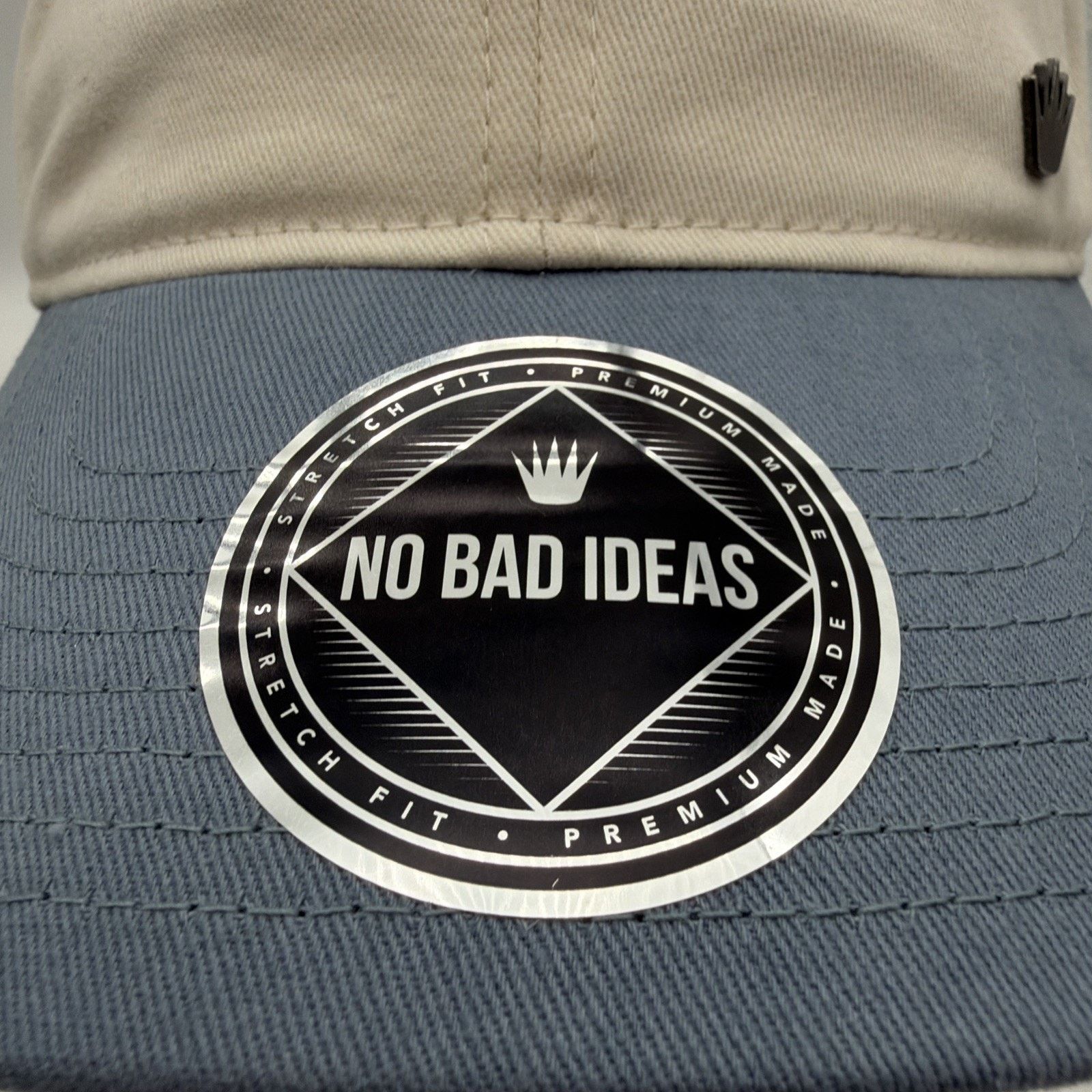 Other NO BAD IDEAS Two Tone Unisex Ivory Blue Adjustable NWT Cap Size ONE SIZE - 3 Thumbnail