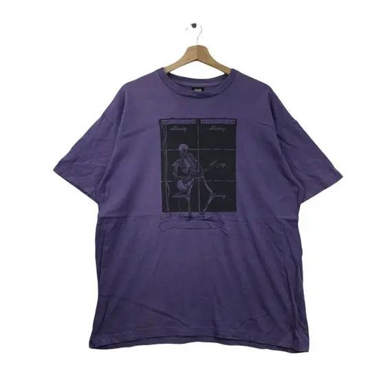 Vtg STUSSY SKATEBOARD BONES Skull Painting Tee Shirt