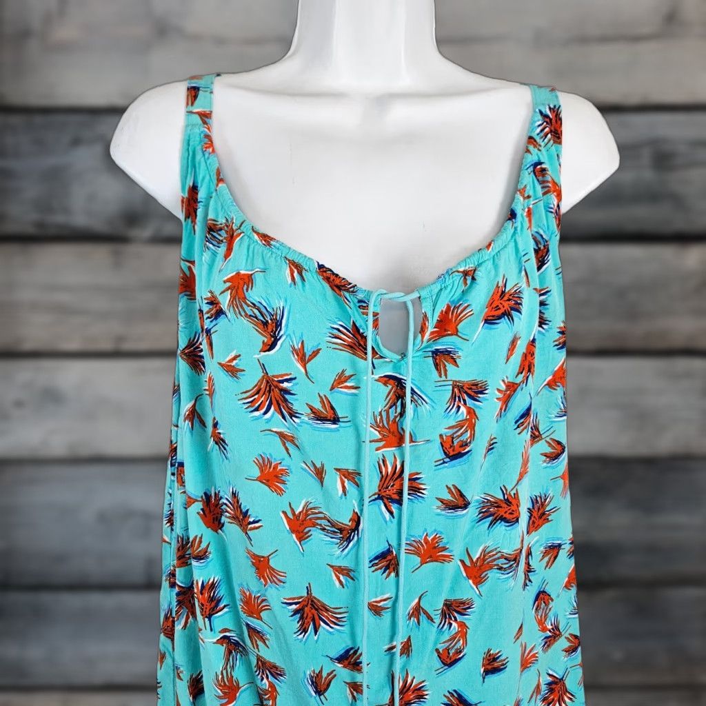 Vintage Cabi 5230 Womens Tassel Tank Top Sz Small Blue Red Rayon Tank Sleeveless Pullover Casual Summer Spring Womens Size S / US 4 / IT 40 - 1 Thumbnail