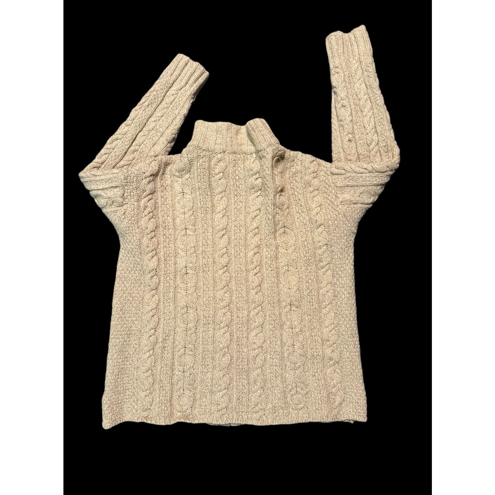 Vintage VINTAGE Aran Crafts Ireland Cardigan Sweater Full Zip Merino Wool Size Medium Women Beige Dolman Sleeve 100% Merino Wool Knit Modern Classic Size M / US 6-8 / IT 42-44 - 7 Thumbnail