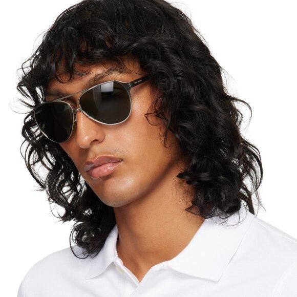 Saint Laurent Paris Saint Laurent SL734 002 Sunglasses Silver Aviator Frame Size ONE SIZE - 2 Thumbnail