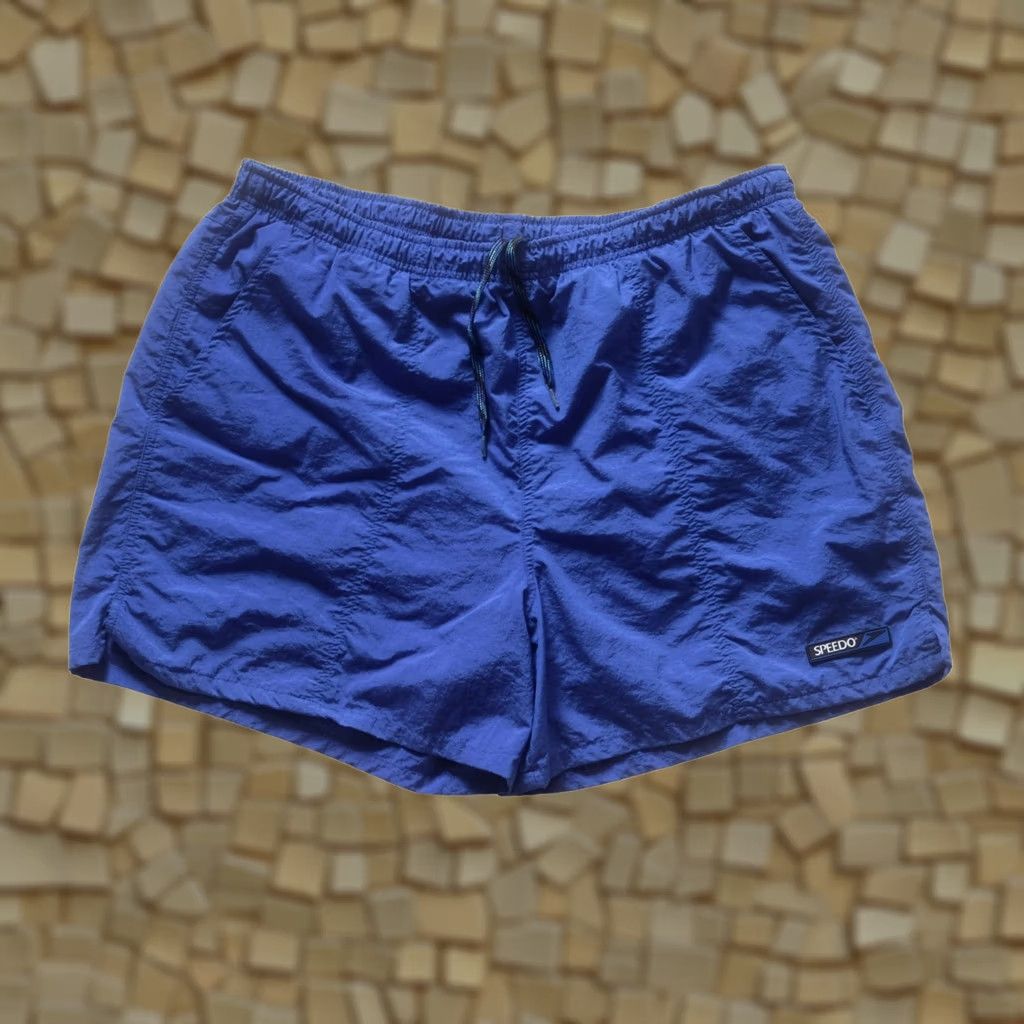Speedo VINTAGE Speedo 90s Y2K SWIM TRUNK BLUE NYLON SHORTS 5" SIZE XL Mens Size US 36 / EU 52 - 1 Thumbnail