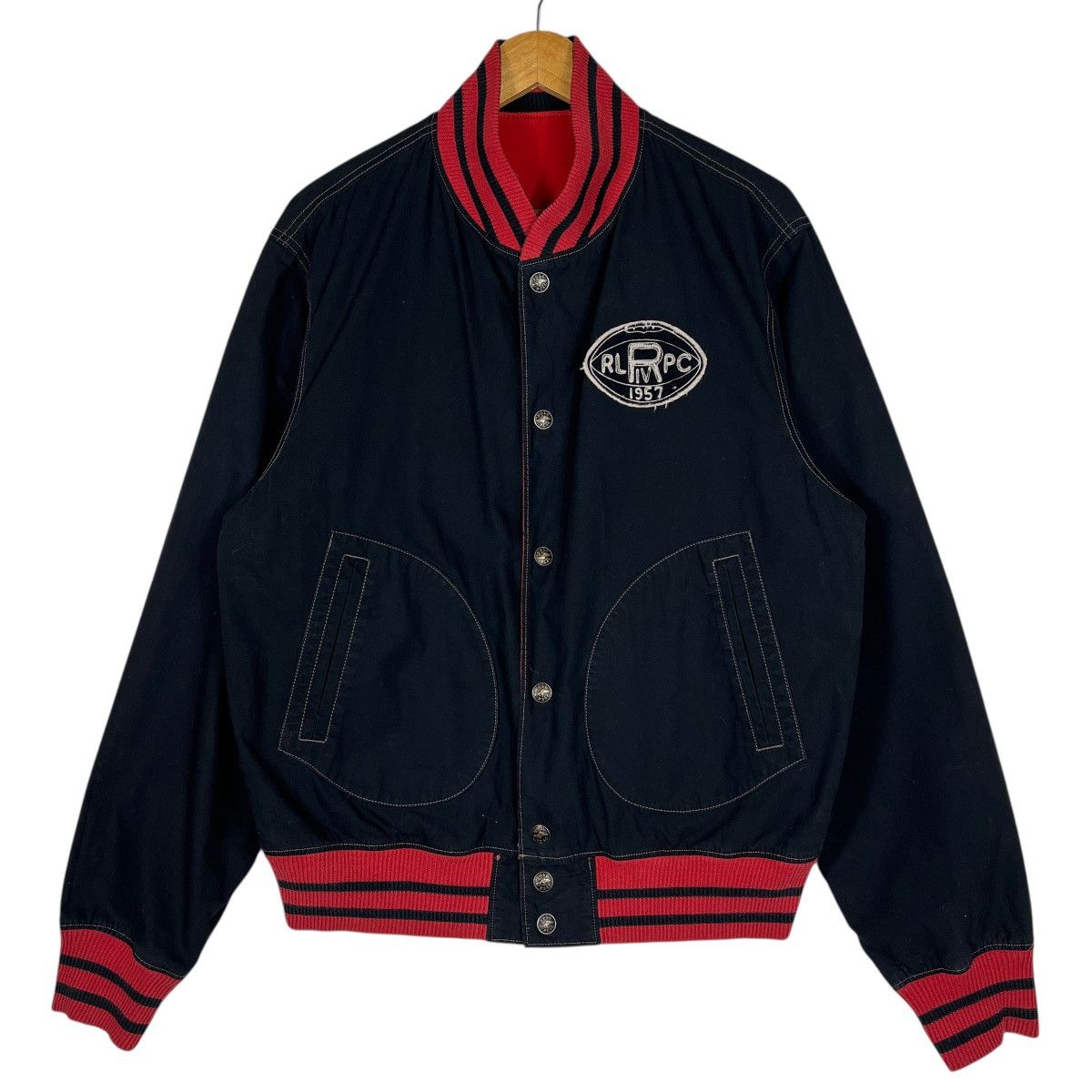 Polo Ralph Lauren 90s Vintage Polo Ralph Lauren Polo Wing Bulldog Satin Jacket Size US XL / EU 56 / 4 - 10 Thumbnail