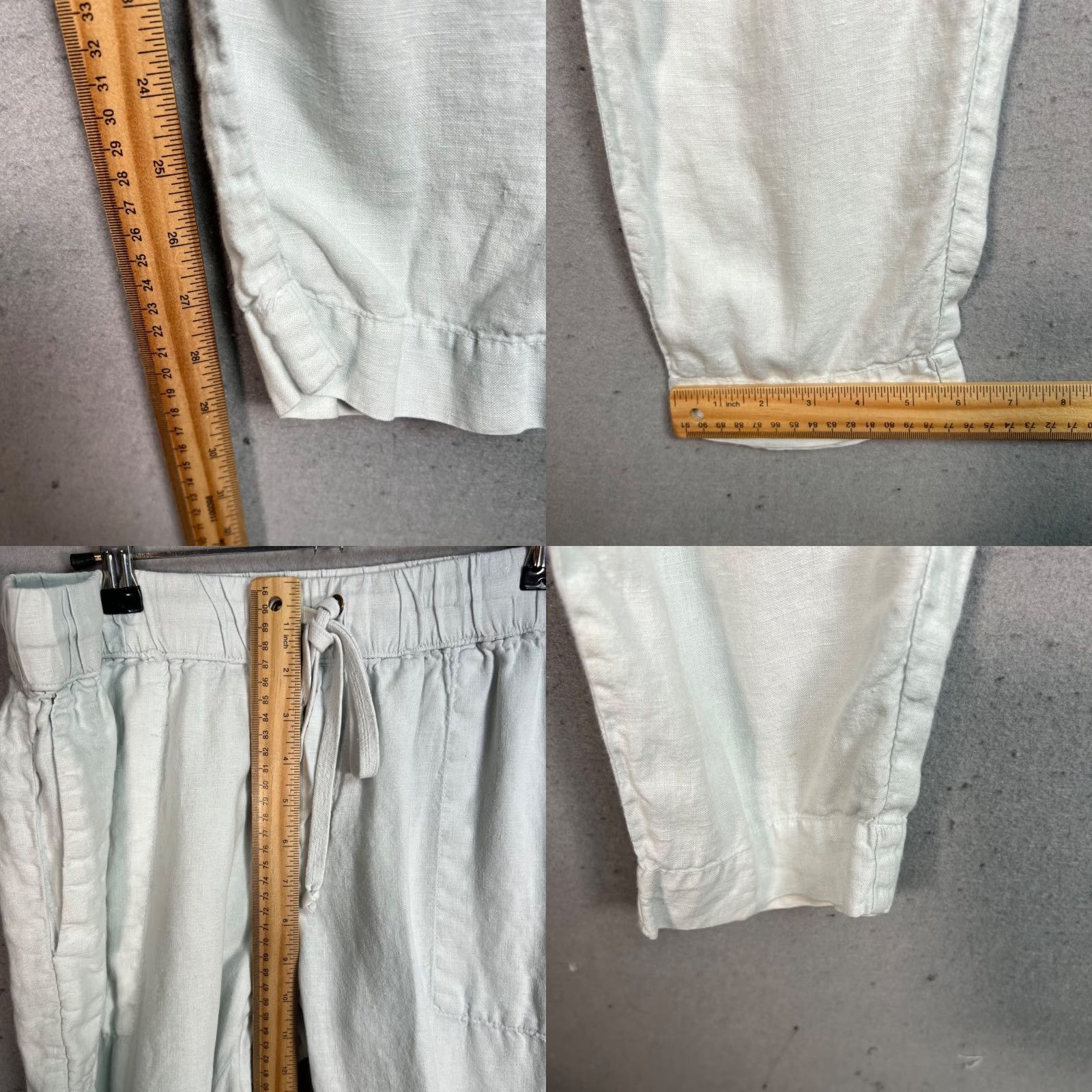 Enza Costa Enza Costa Womens Size 4 100% French Linen Pants Light Blue Elastic Waist Size 27" / US 4 / IT 40 - 8 Thumbnail