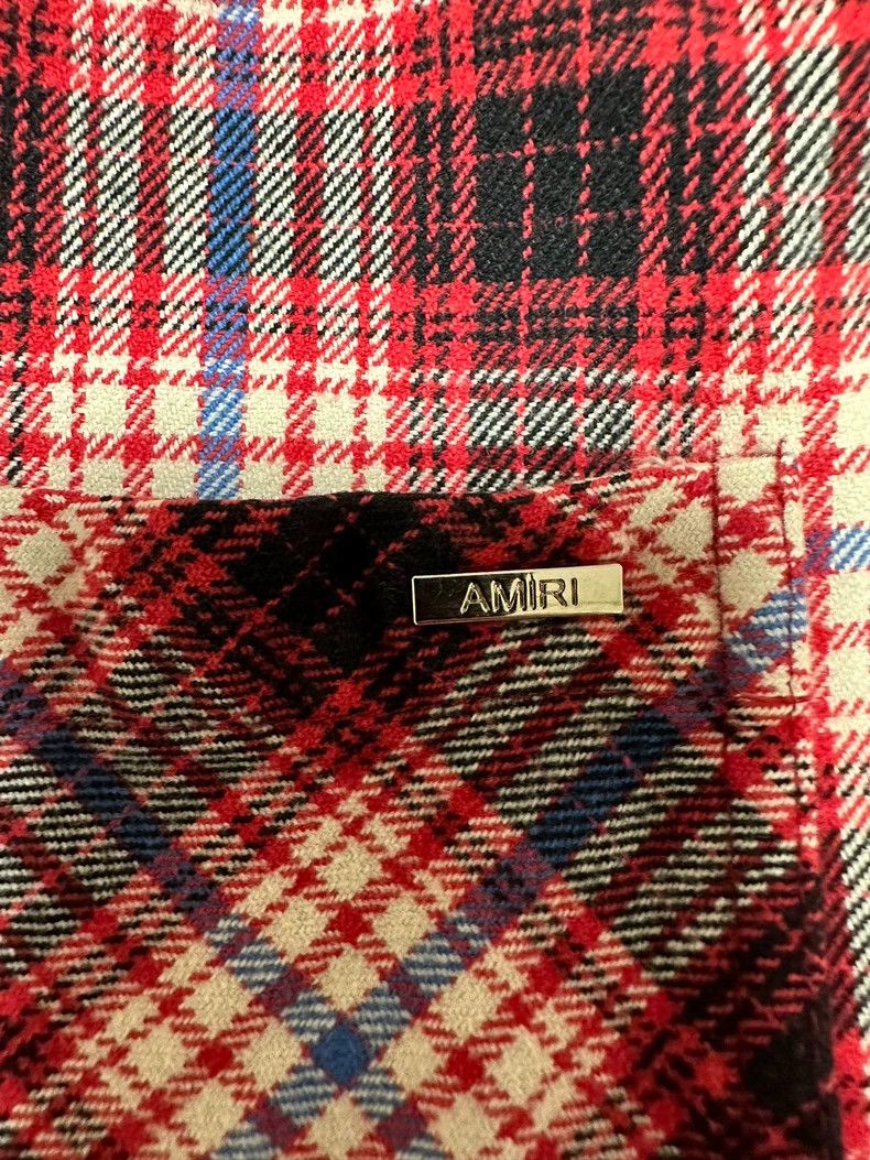 Amiri Amiri Ink-splashed tassel-fringed checkered long-sleeved s Size US L / EU 52-54 / 3 - 4 Thumbnail