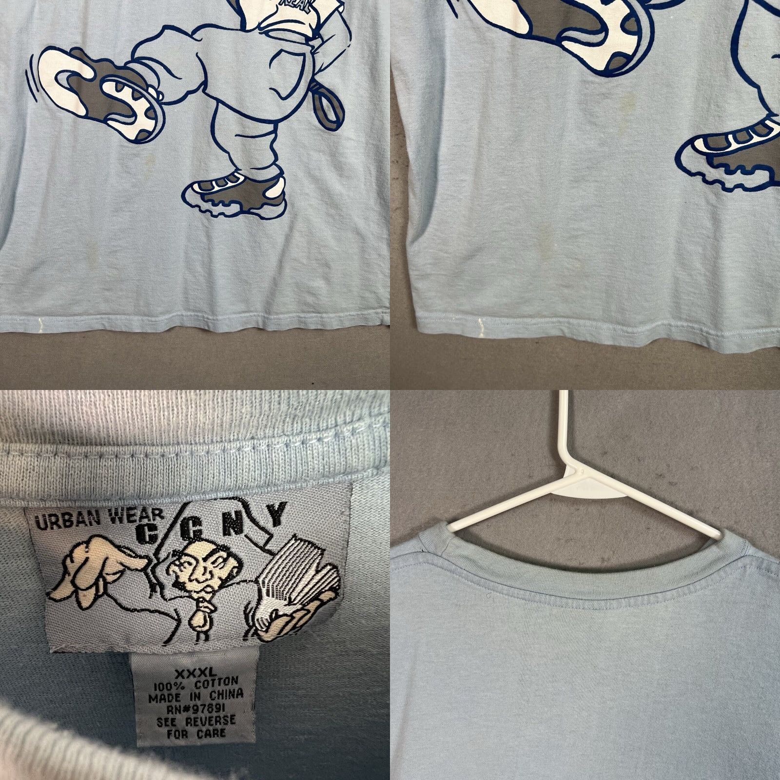 Vintage VINTAGE CCNY Y2K 2000s Graphic T Shirt Adult Men's 3XL Cotton Blue Sportswear Size US XXL / EU 58 / 5 - 8 Thumbnail