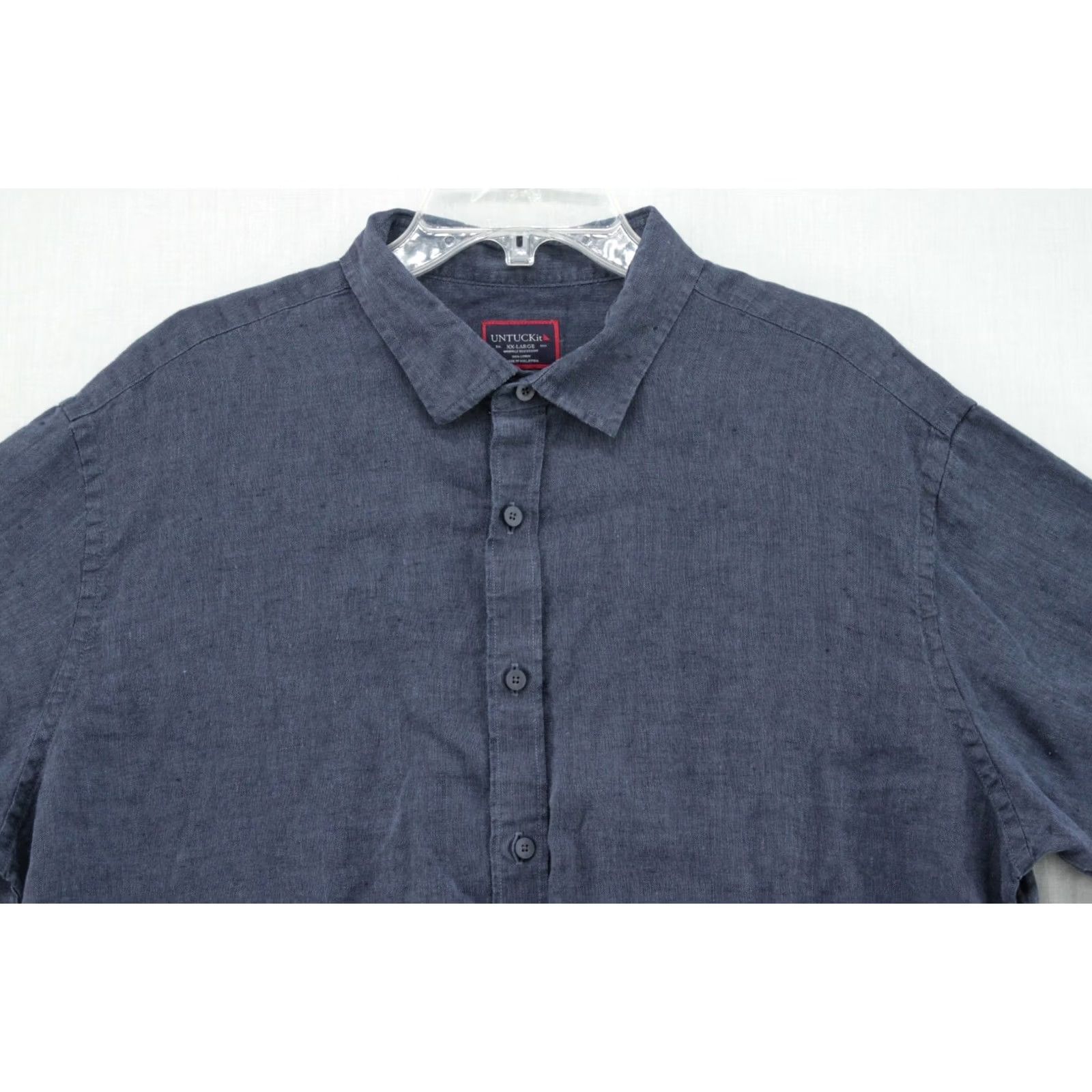 UNTUCKit UNTUCKit Araujo Shirt Mens XXL Blue Linen Button Front Casual Beach Shirt Mens XXL Blue Linen Button-Up Beach Vacation Fashion Size US XXL / EU 58 / 5 - 2 Thumbnail