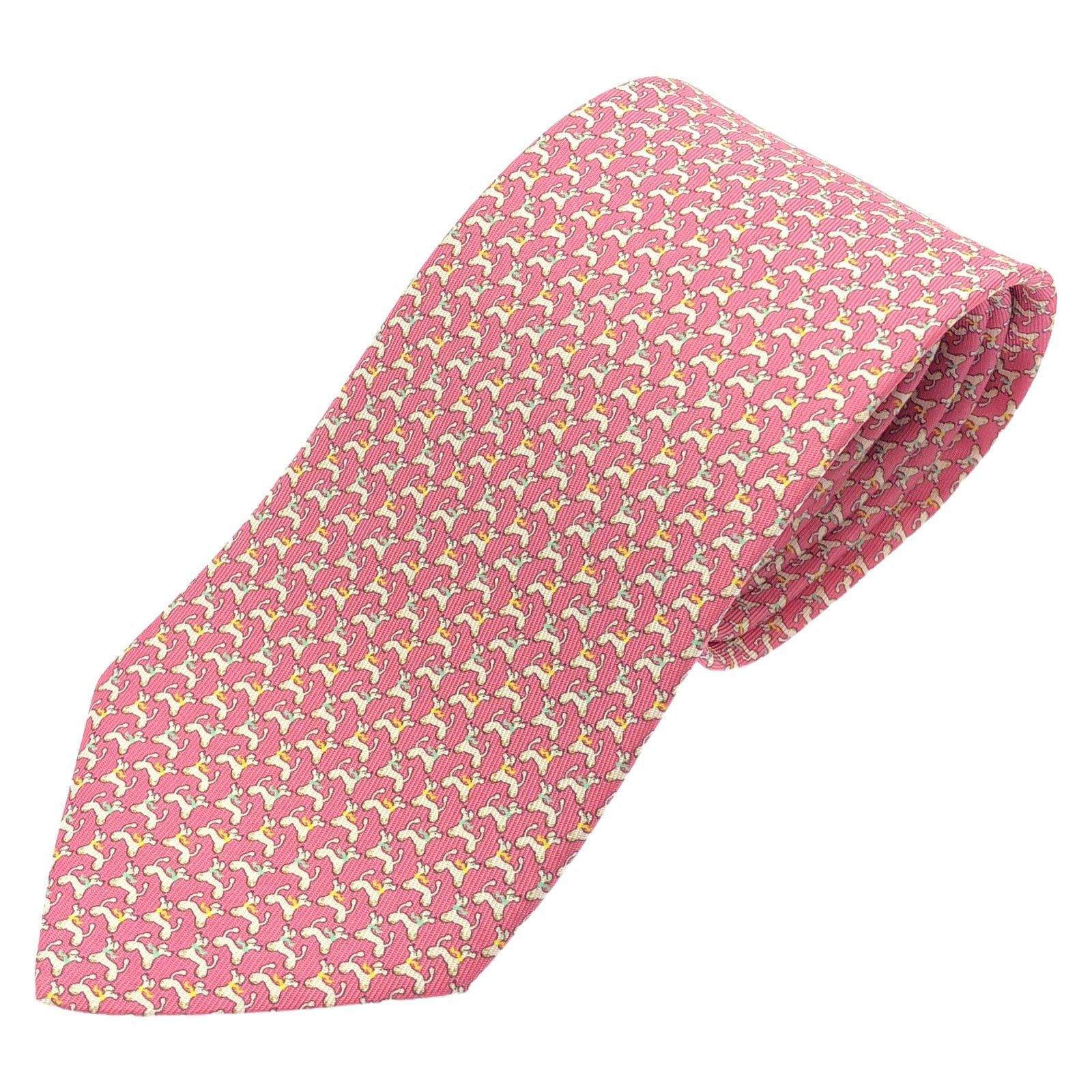 Salvatore Ferragamo Salvatore Ferragamo Tie Silk Pink Size ONE SIZE - 1 Thumbnail