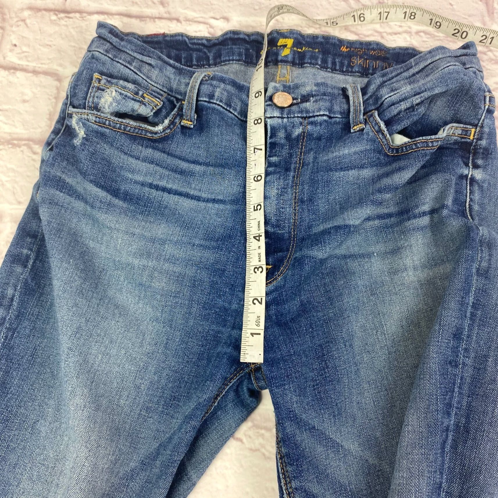7 For All Mankind VINTAGE 7 For All Mankind Womens High Waist Skinny Jeans 29 Blue Stretch Ankle - Mens? Size 29" - 7 Thumbnail