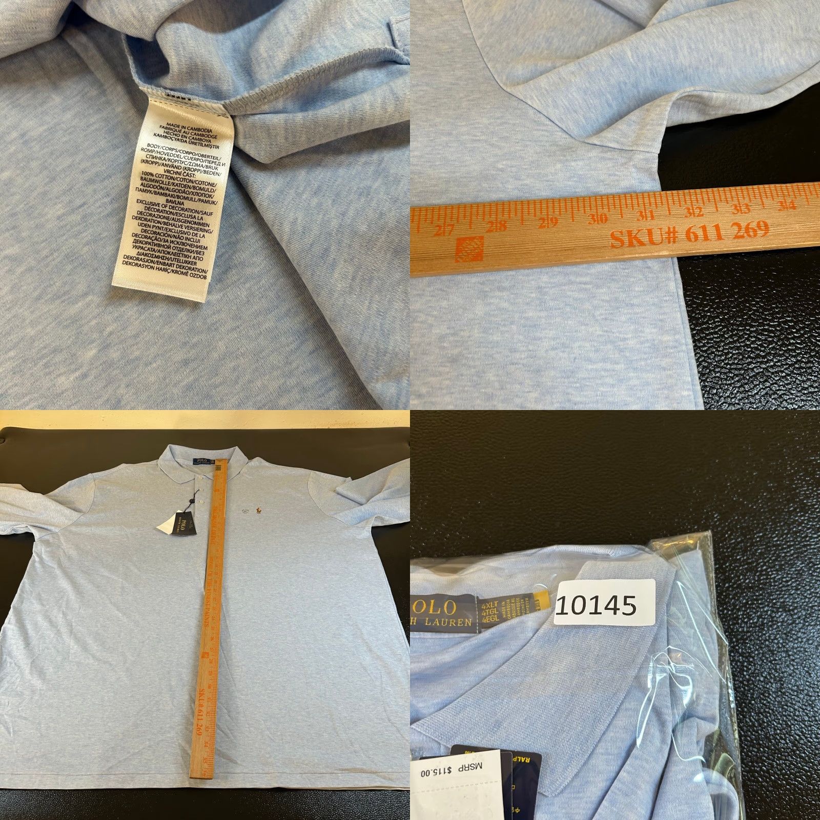 Polo Ralph Lauren Polo Ralph Lauren Long Sleeve Polo Shirt Light Blue 4XLT Mens NWT Polo Shirt Long Sleeve Blue Polo Size US XXL / EU 58 / 5 - 8 Thumbnail