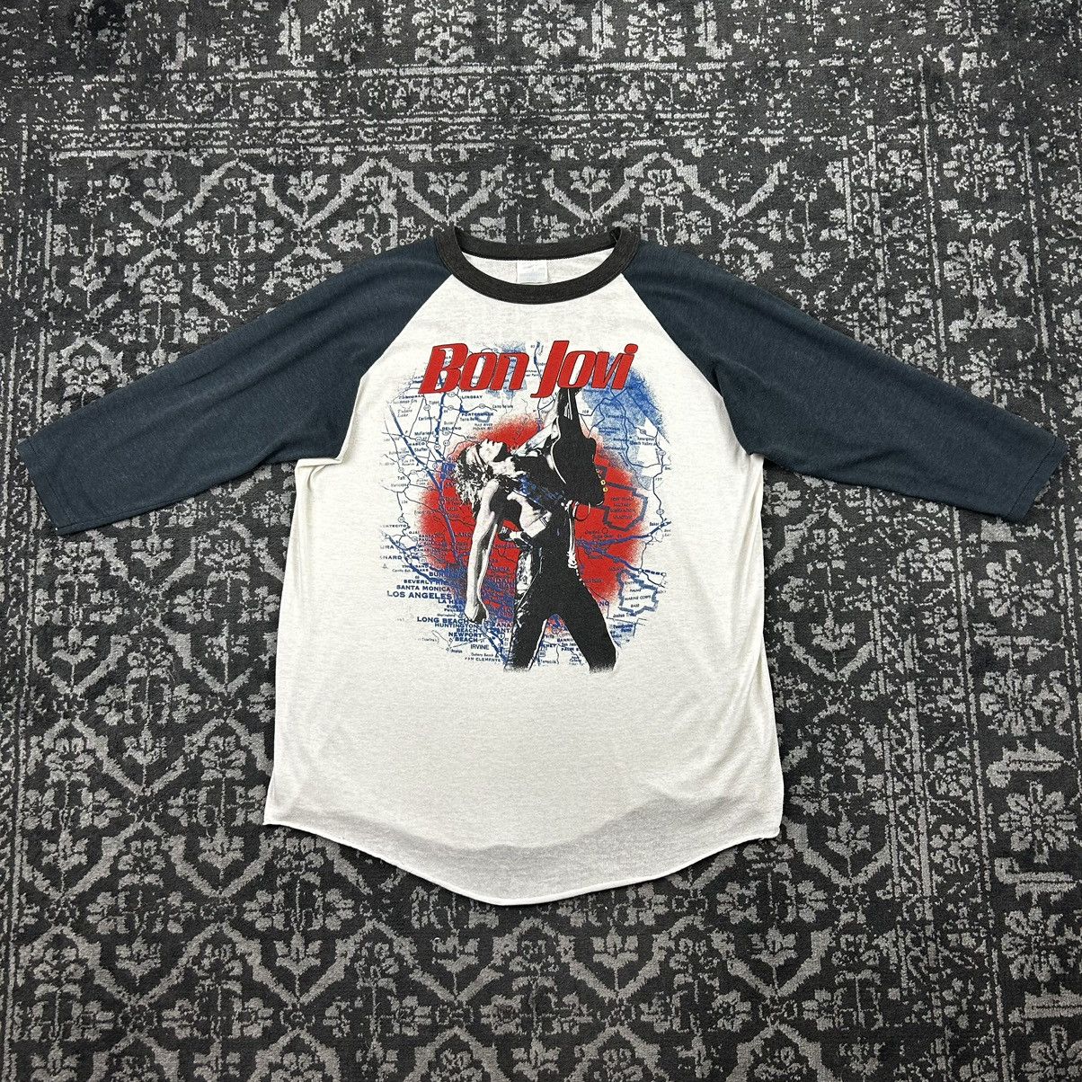 image of Vintage Bon Jovi 1987 Irvine Meadows Super Concert Tee in White, Men's (Size XL)