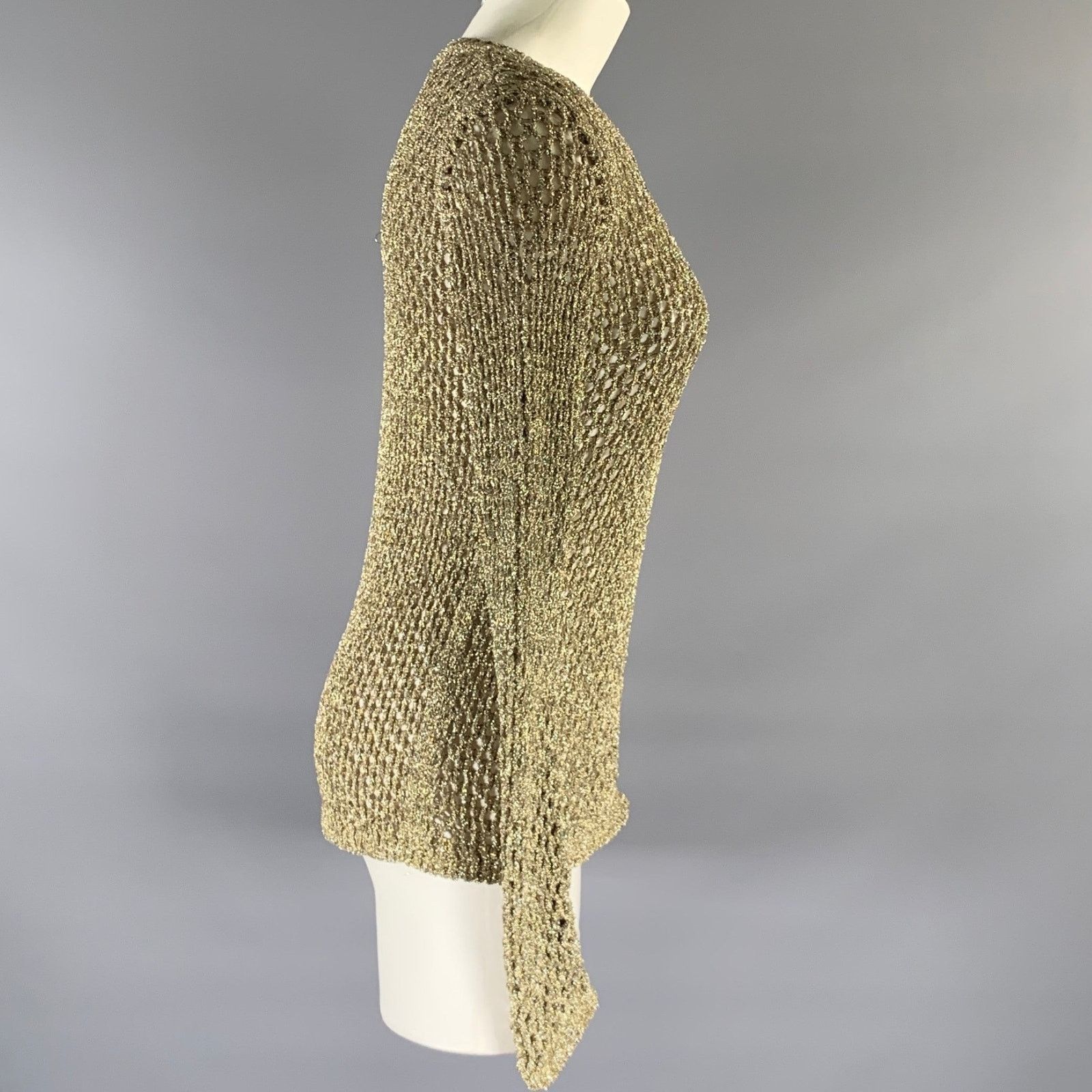 Marc Jacobs MARC JACOBS Size XS Gold Nylon Crew-Neck Pullover Size XS / US 0-2 / IT 36-38 - 3 Thumbnail