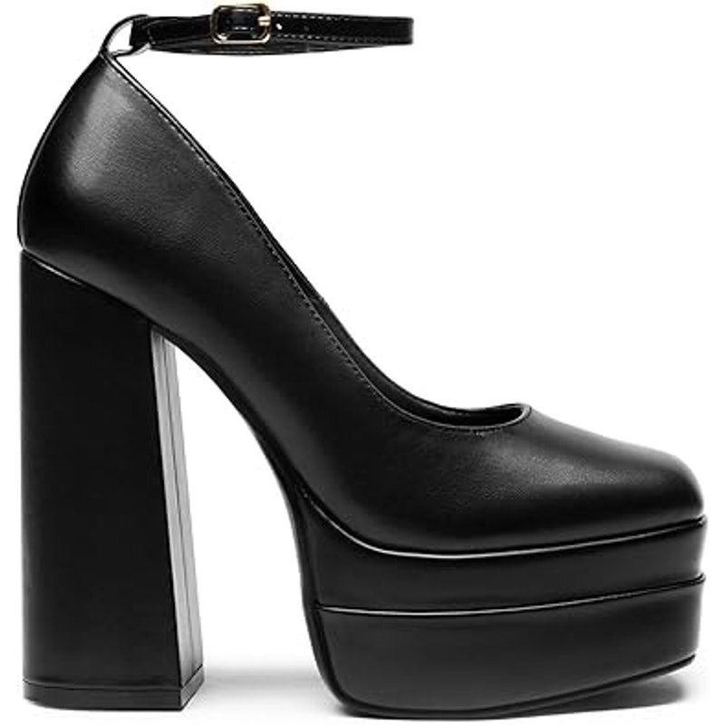 Other Dream Pairs Women's 8.5 Black Closed Toe Platform Heels Size US 8.5 / IT 38.5 - 2 Thumbnail